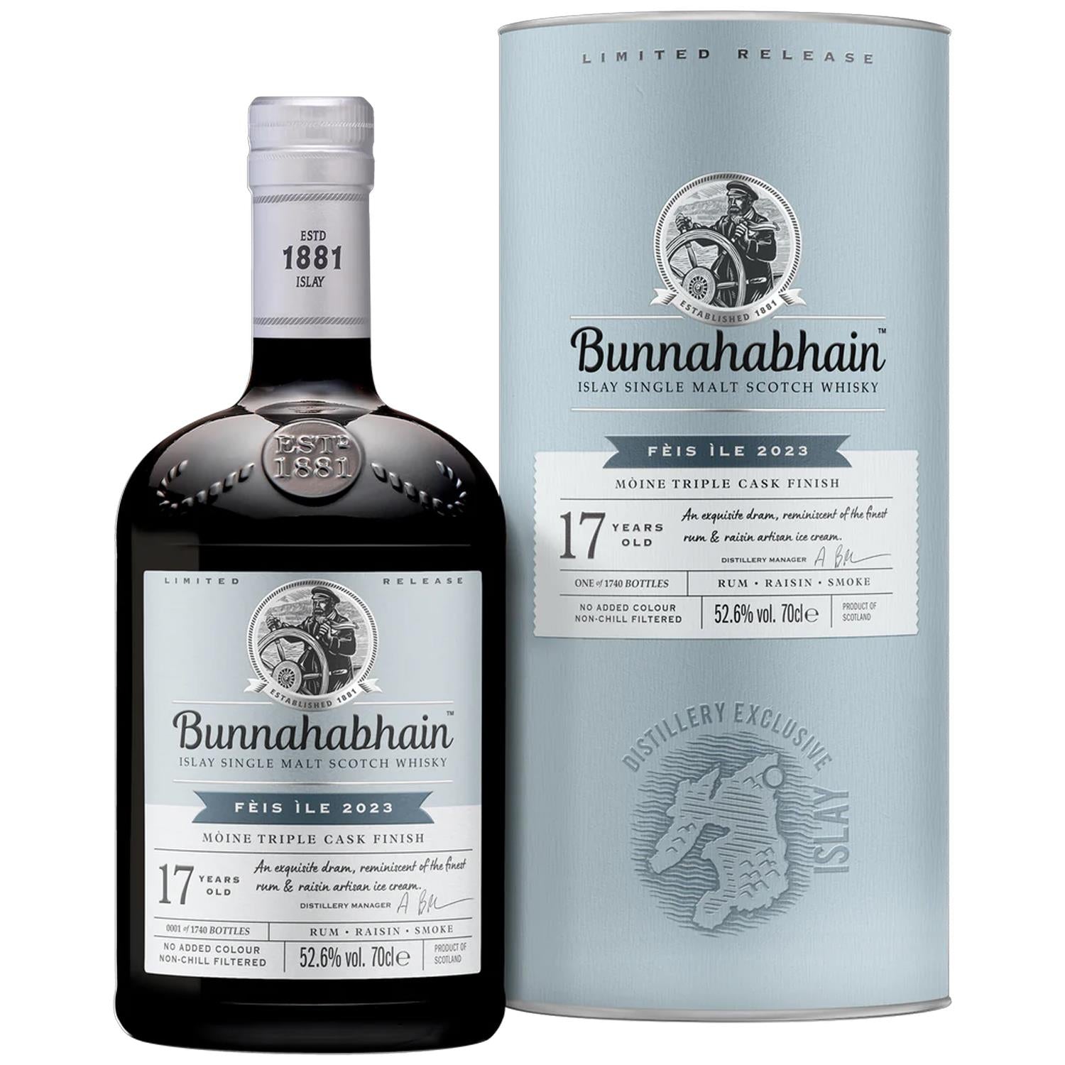 Bunnahabhain Feis Ile 2023 17 Year Old Moine Triple Cask Whisky 70cl