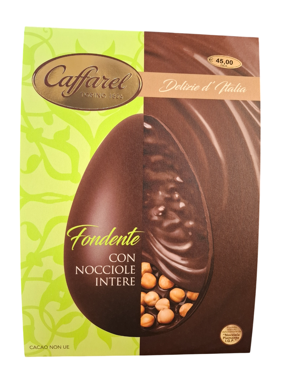 Uovo di cioccolato fondente con nocciole intere 530g. Caffarel