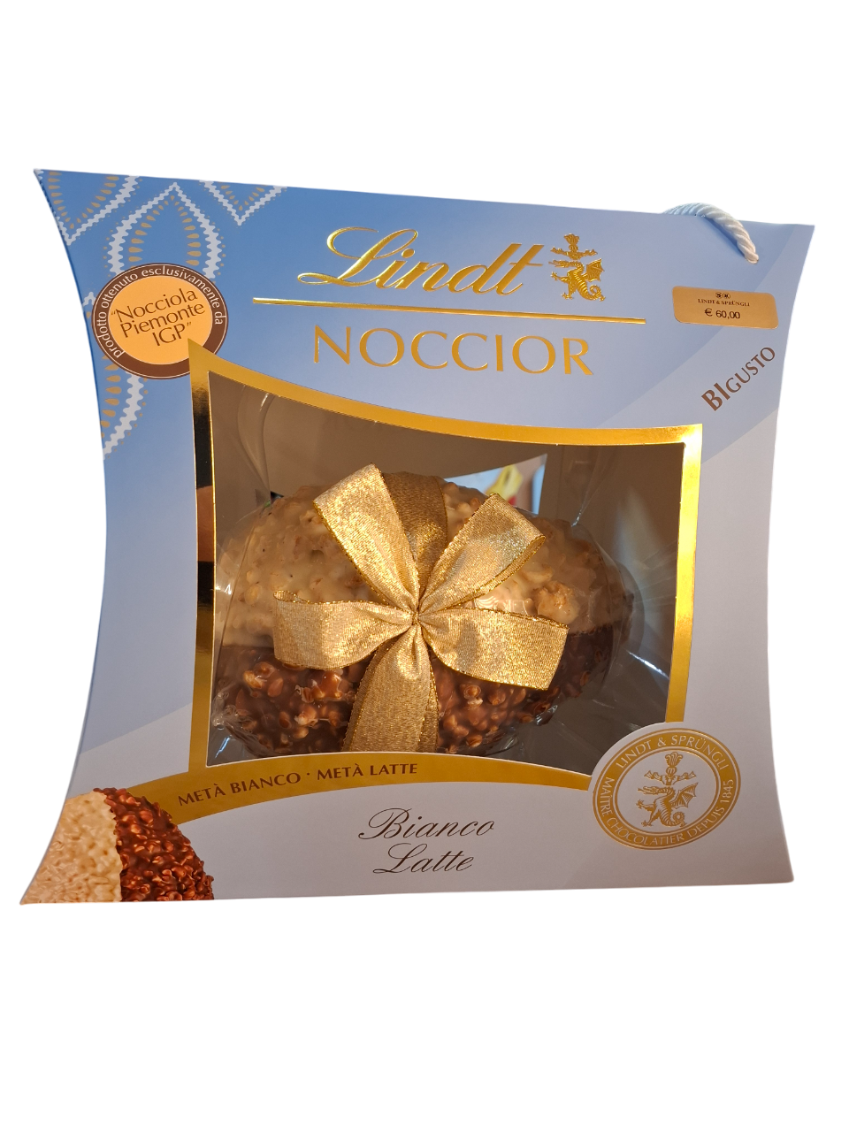 Uovo di cioccolato al latte e bianco con granella di nocciole 610g Lindt