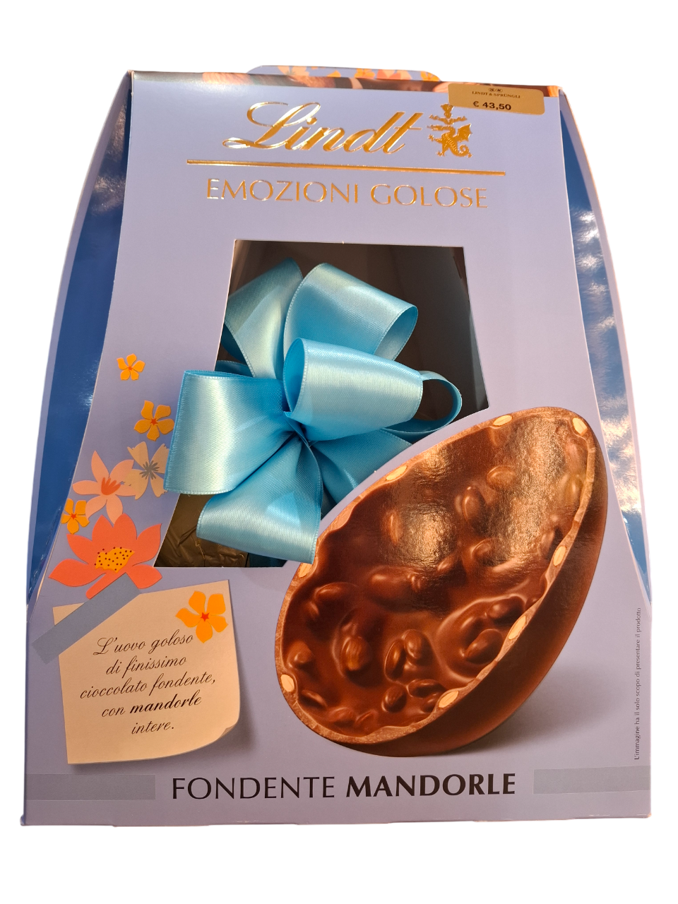 Uovo di cioccolato fondente e mandorle 400g. Lindt