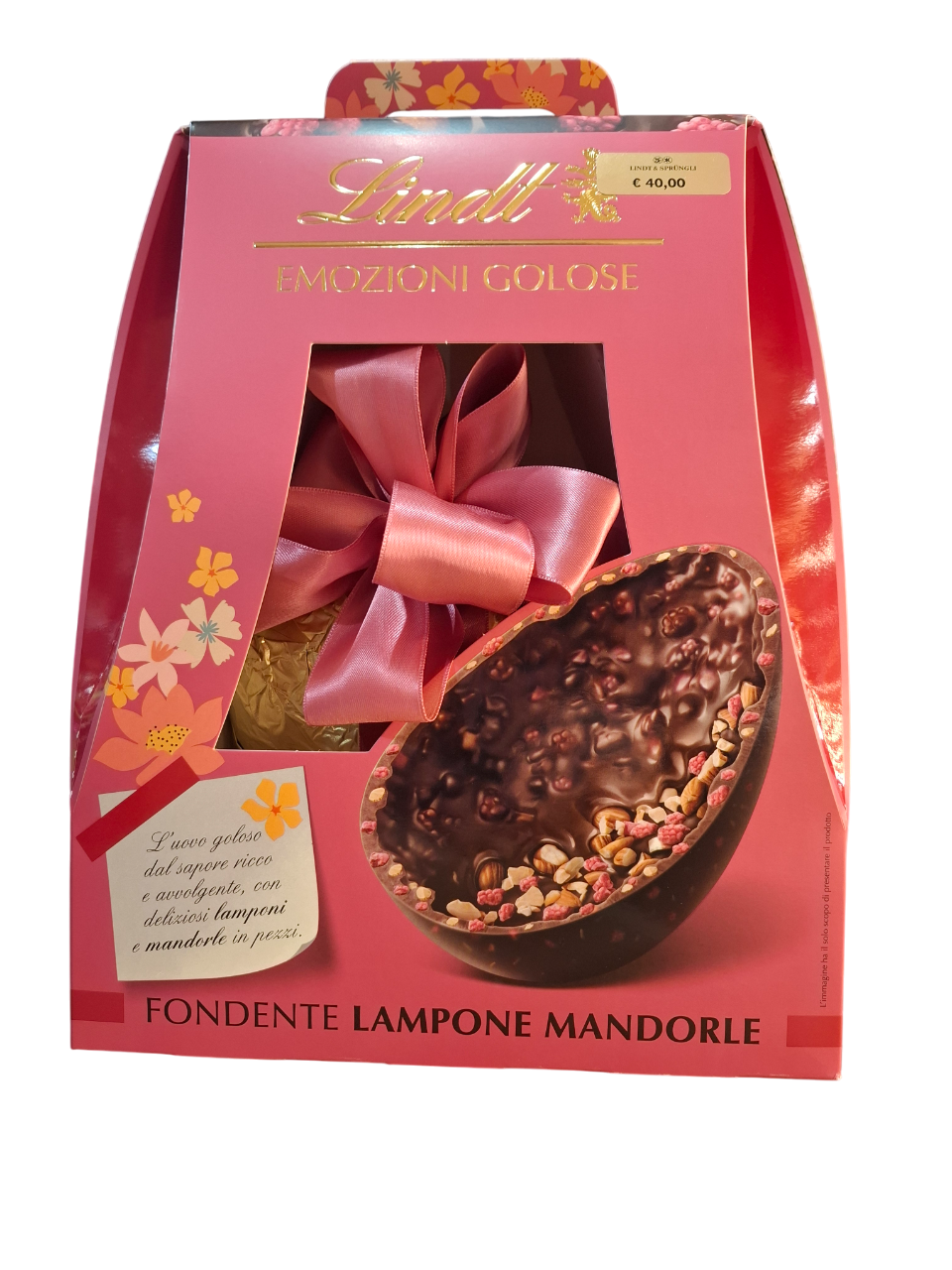Uovo di cioccolato fondente con lampone e mandorle 360g. Lindt