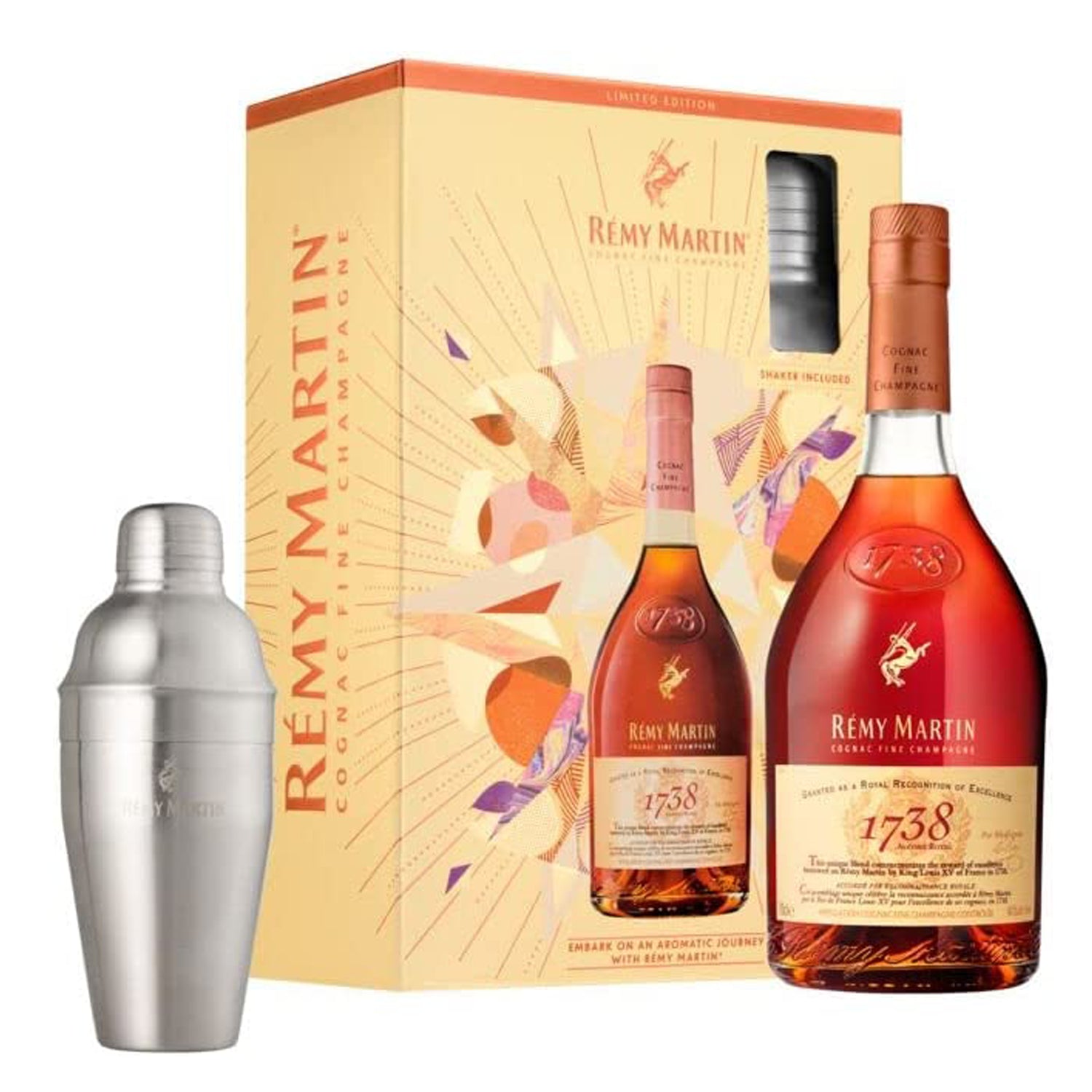 Remy Martin 1738 Accord Royal Cognac Cocktail Shaker Gift Pack 70cl