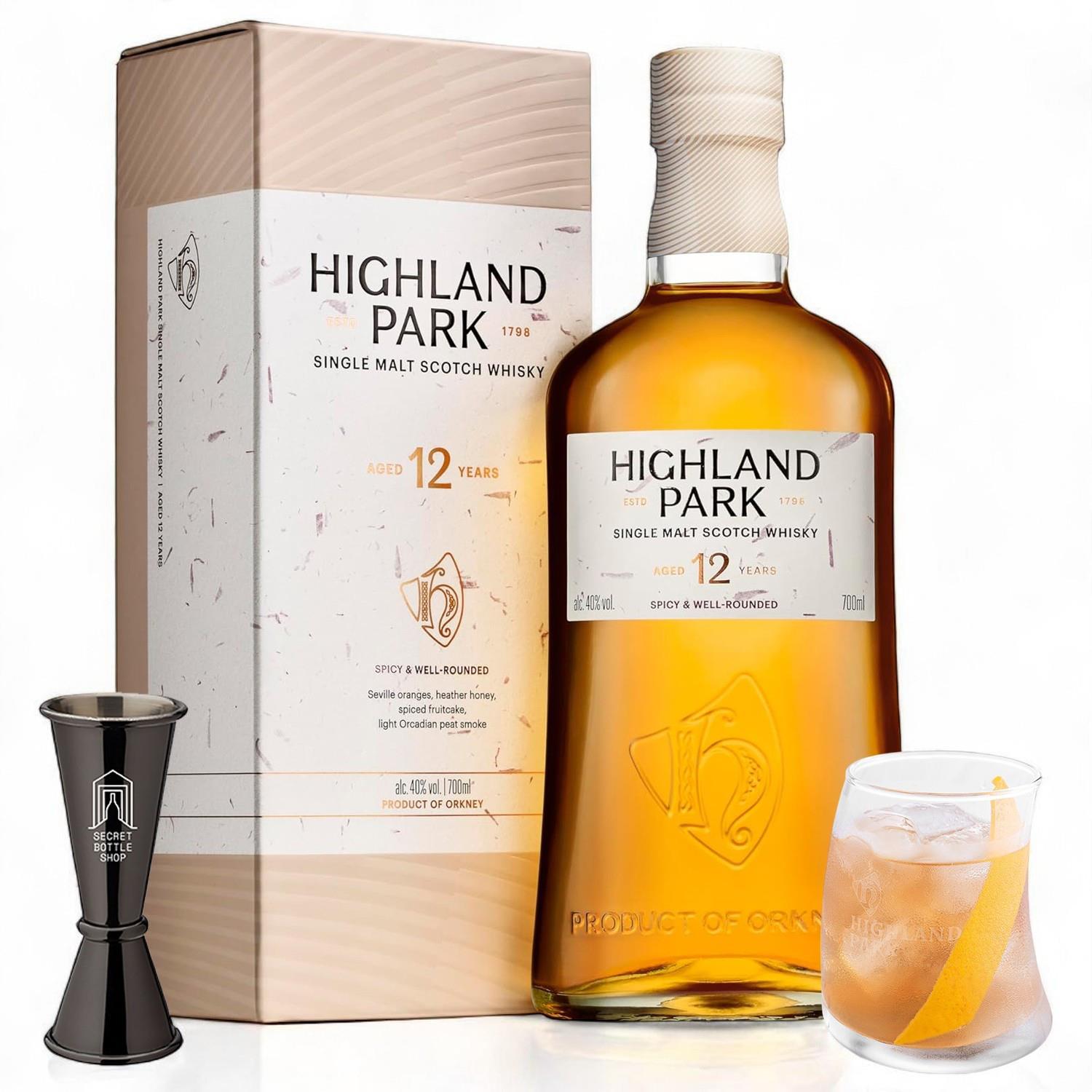 Highland Park 12 Year Old Whisky Glass & Jigger Gift Set 70cl