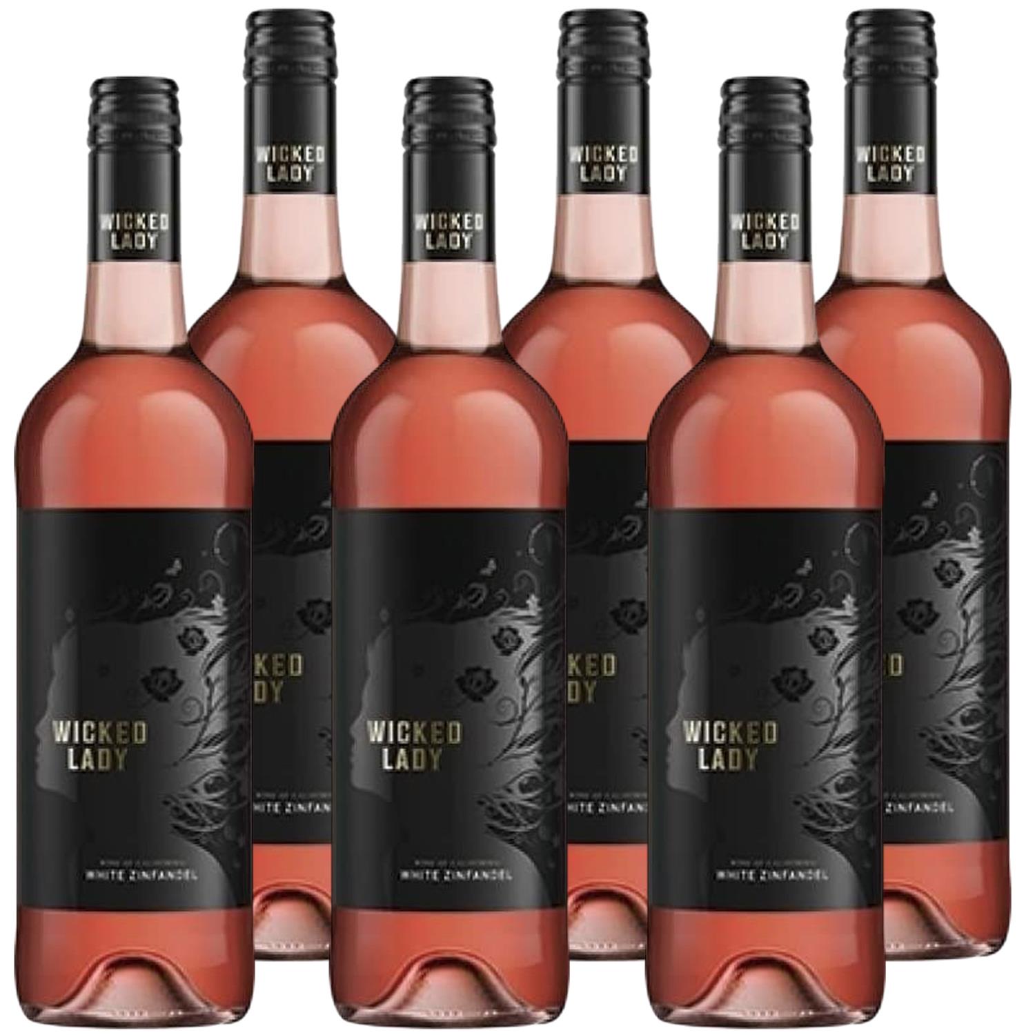 Wicked Lady White Zinfandel Rose Wine Case Deal 75cl