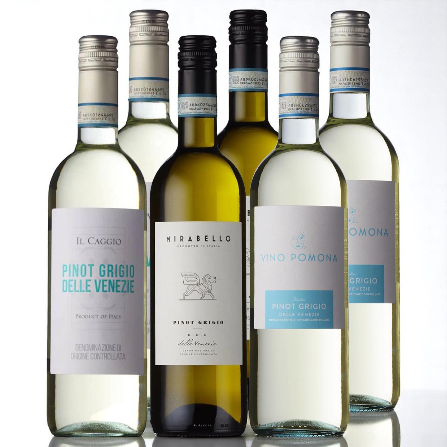 Pinot Grigio Wines Mixed Six Bottle Bundle 75cl