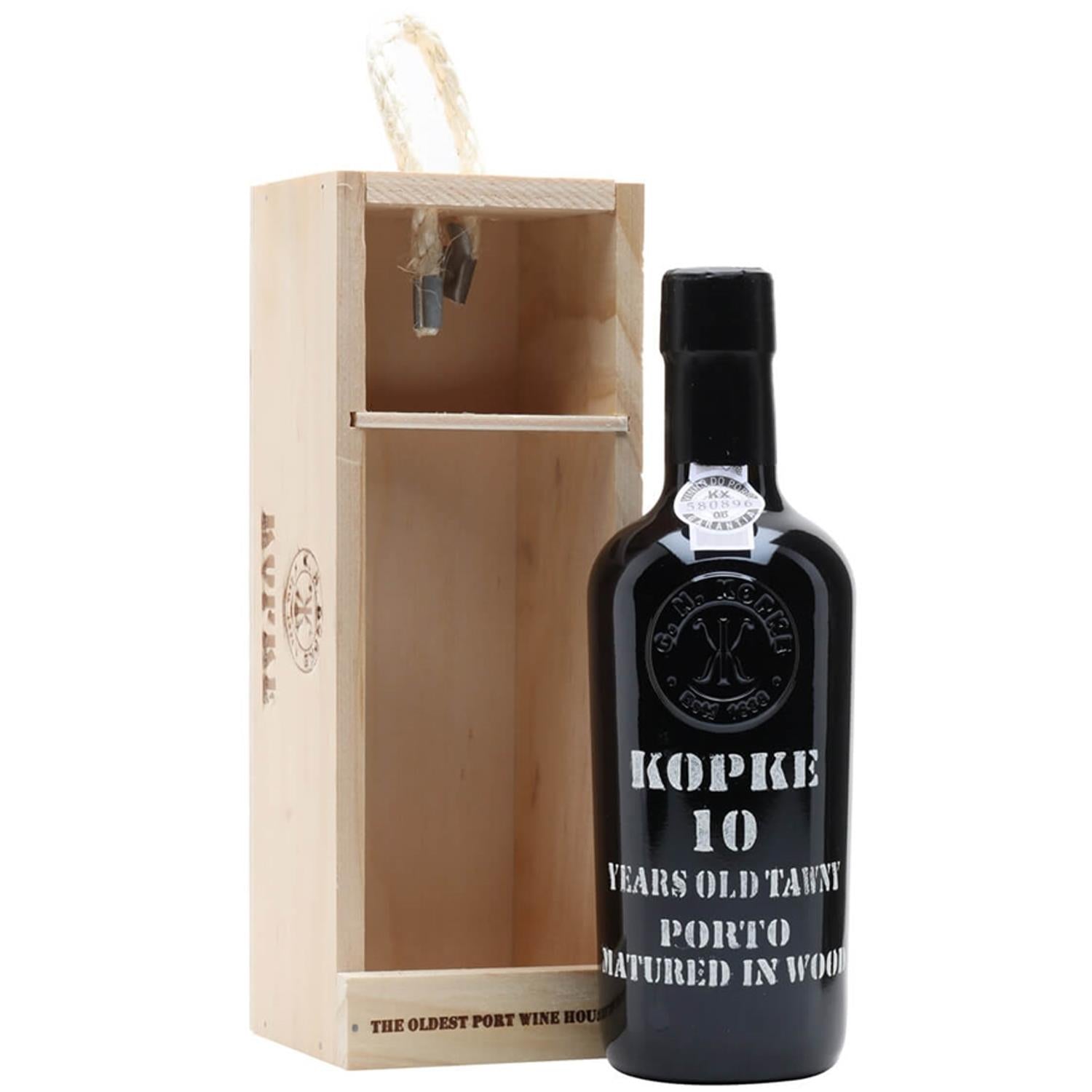 Kopke 10 Year Old Tawny Port Half Bottle In Wooden Gift Box 37.5cl