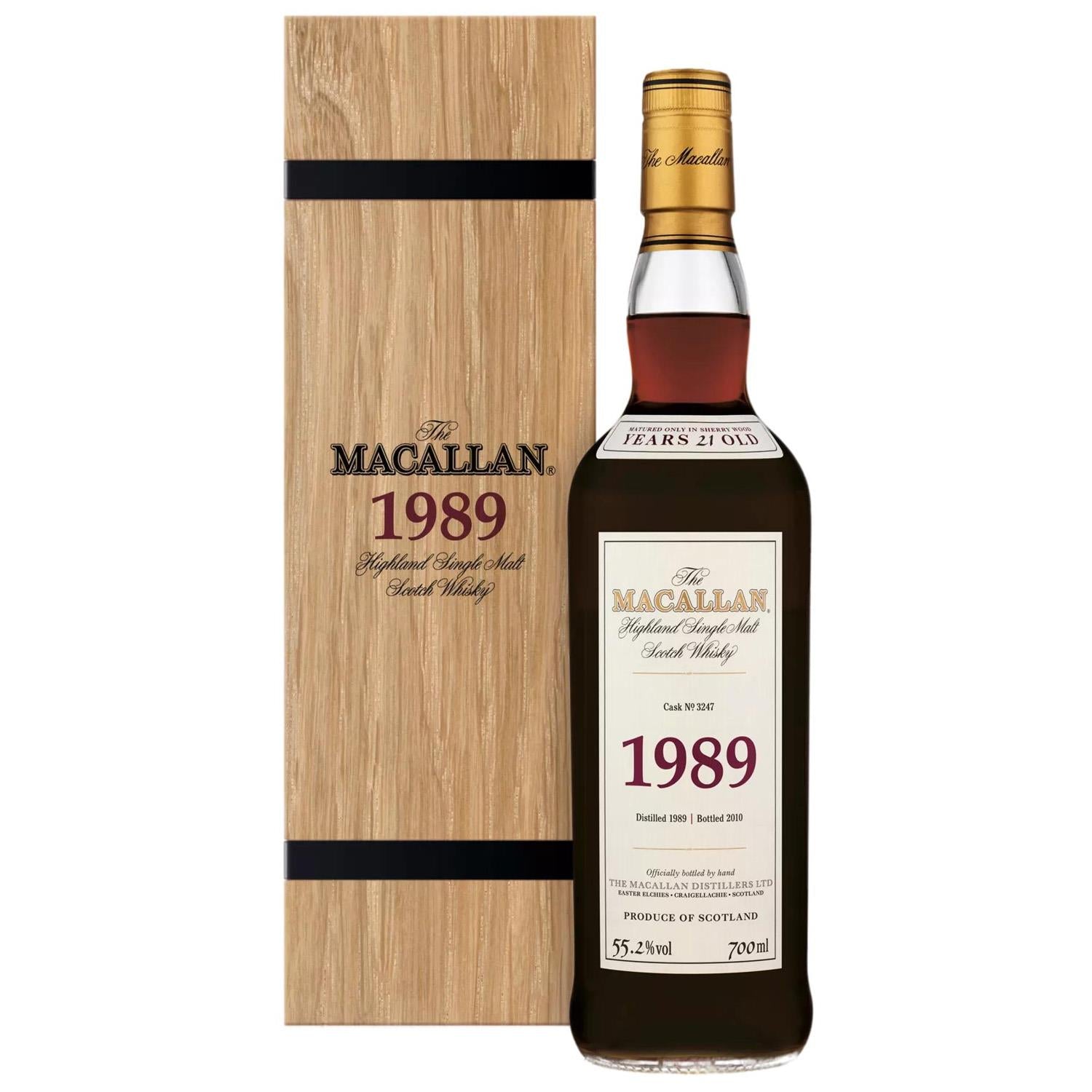 Macallan 21 Year Old Fine & Rare 1989 Whisky 70cl #3247 55.2%