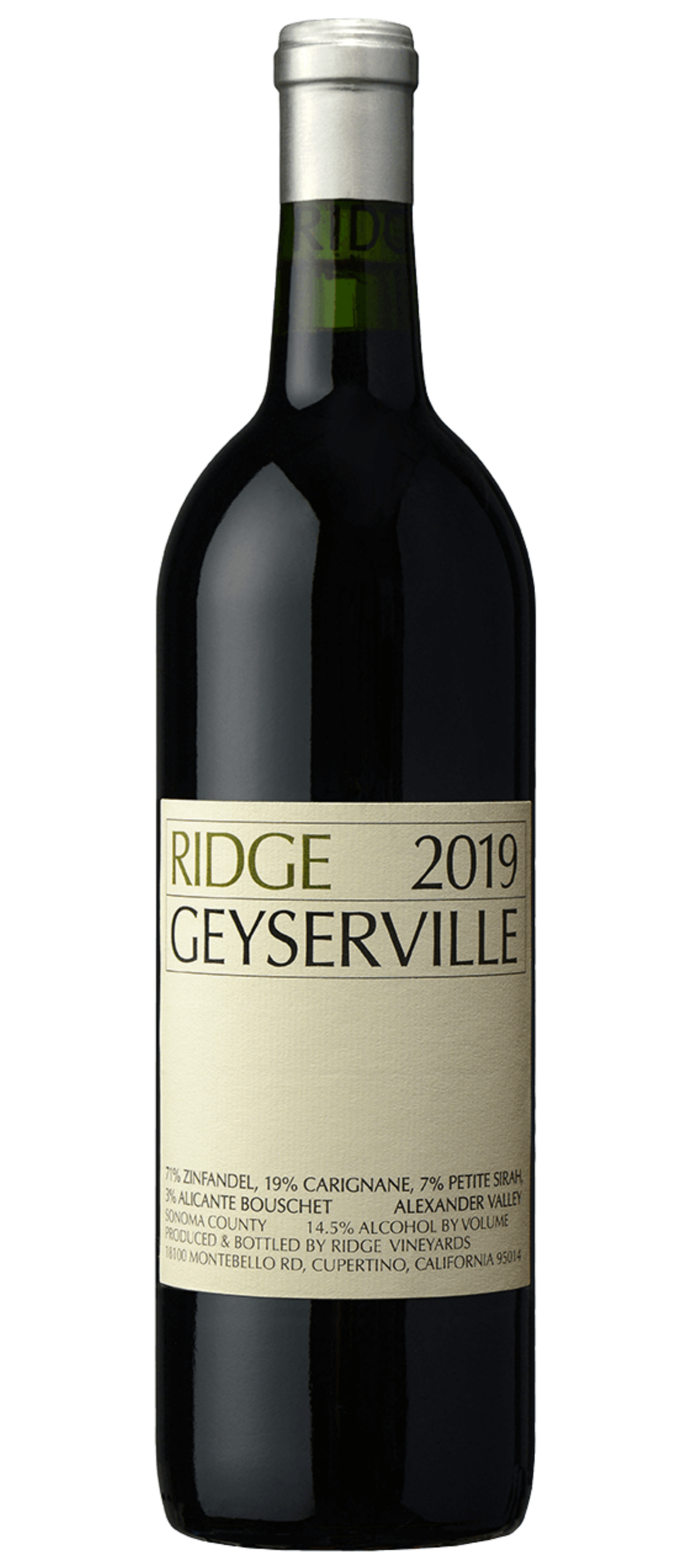 Ridge, Geyserville Zinfandel, Santa Cruz Mountains 2020