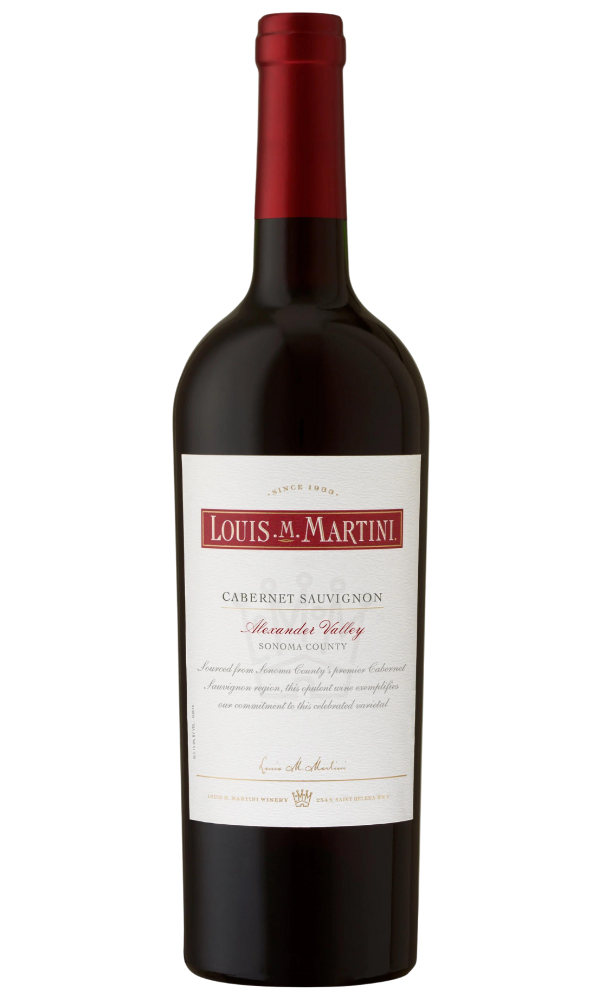 Louis M. Martini, Alexander Valley, Sonoma County, Cabernet Sauvignon, 2018