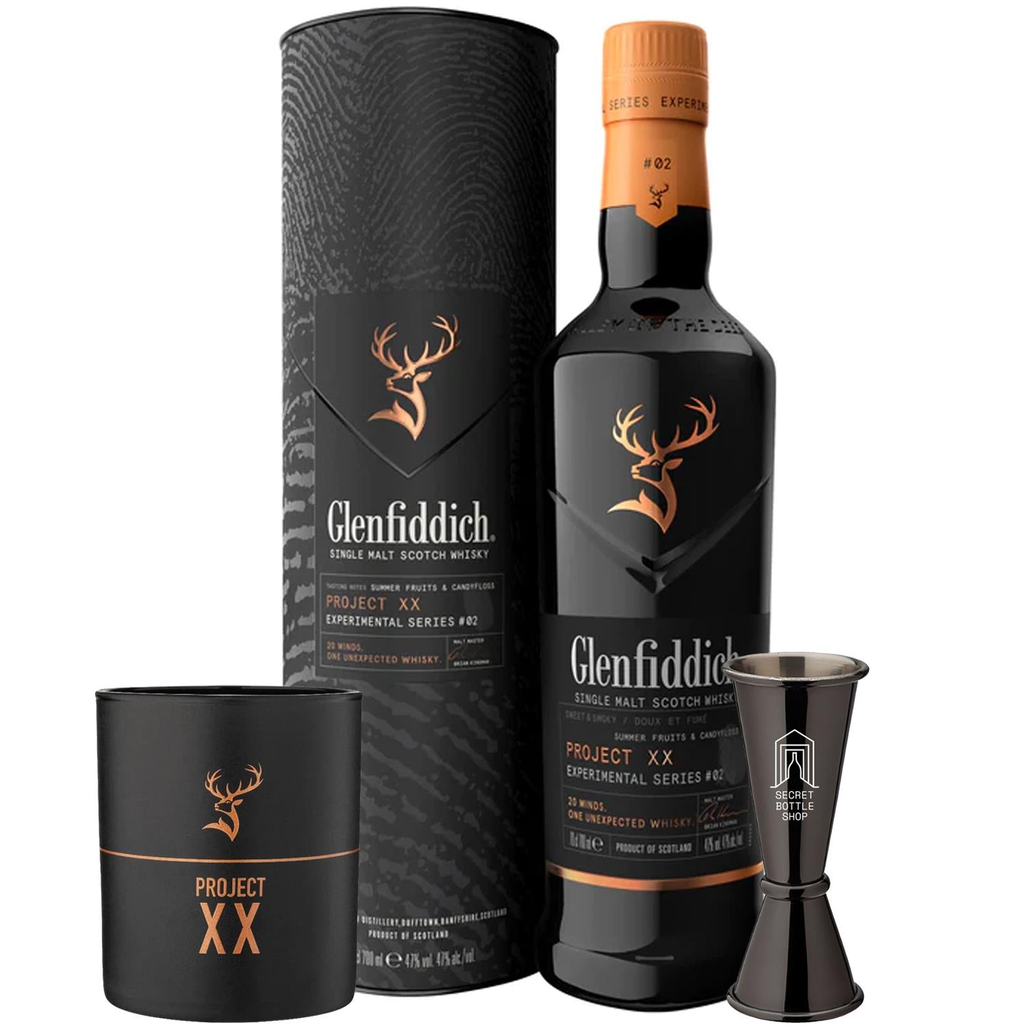 Glenfiddich XX Whisky Glass & Jigger Gift Set 70cl