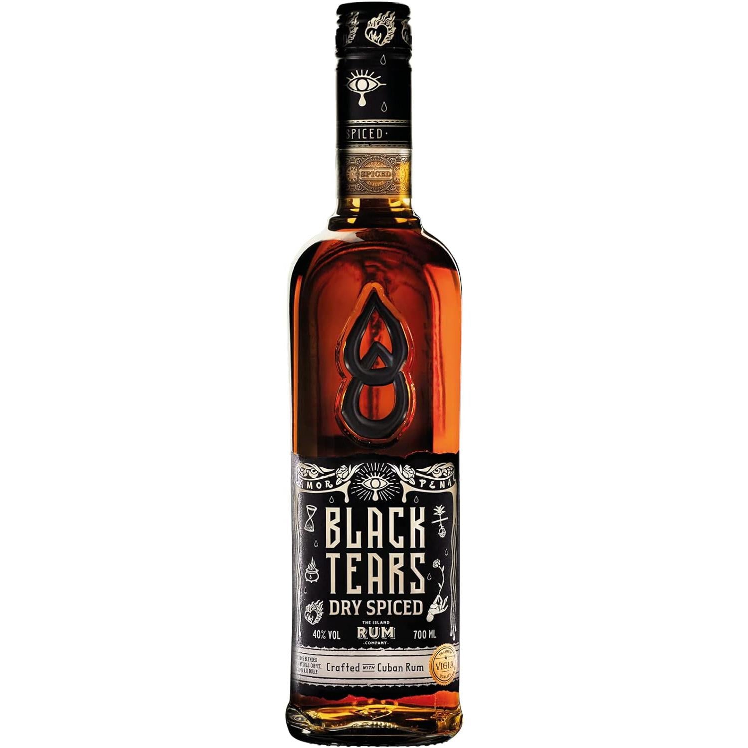 Black Tears Dry Spiced Rum 70cl