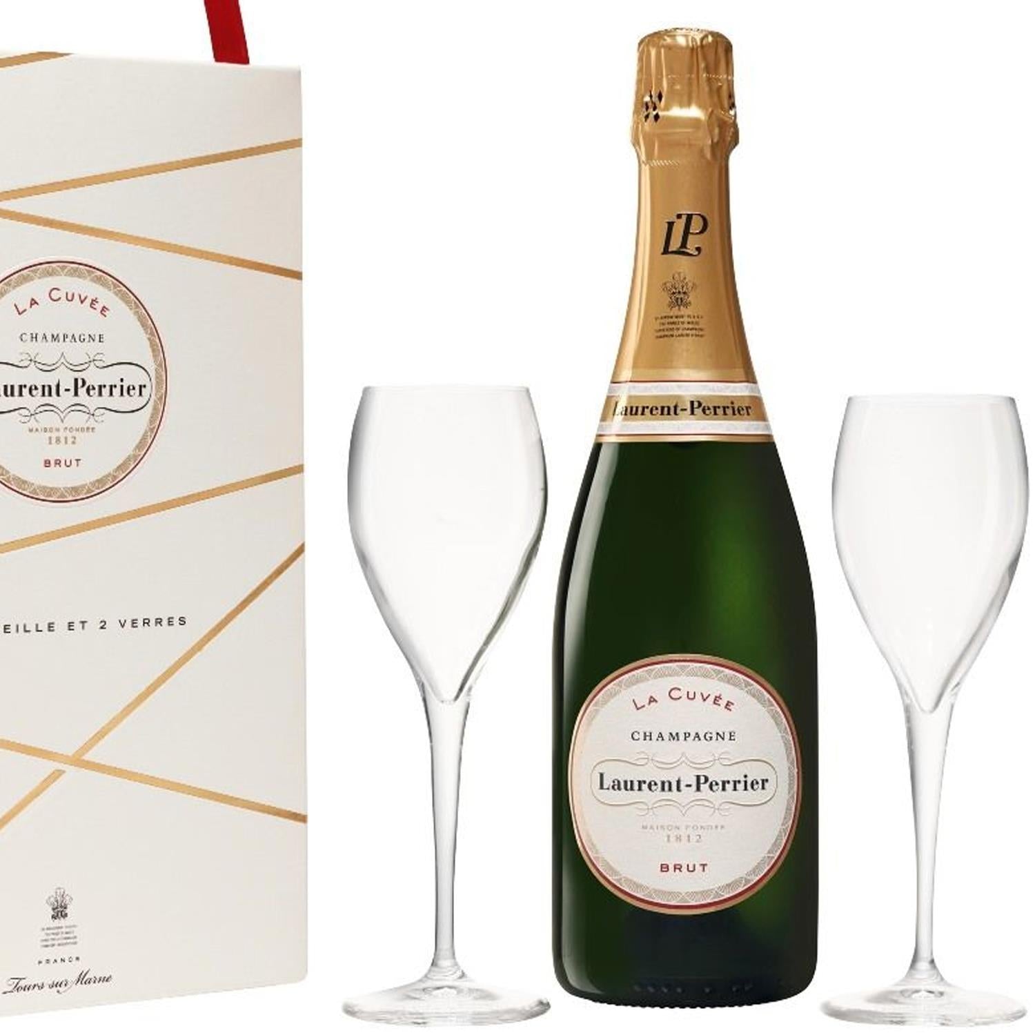 Laurent-Perrier La Cuvee Brut Champagne Two Glass Gift Set 75cl