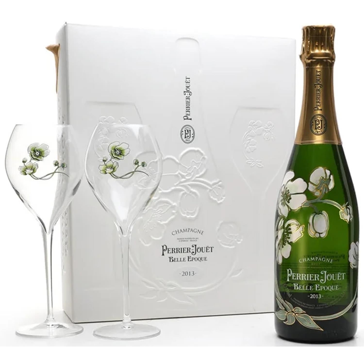 Perrier Jouet Belle Epoque Vintage Champagne 2013 Two Glass Gift Set 75cl