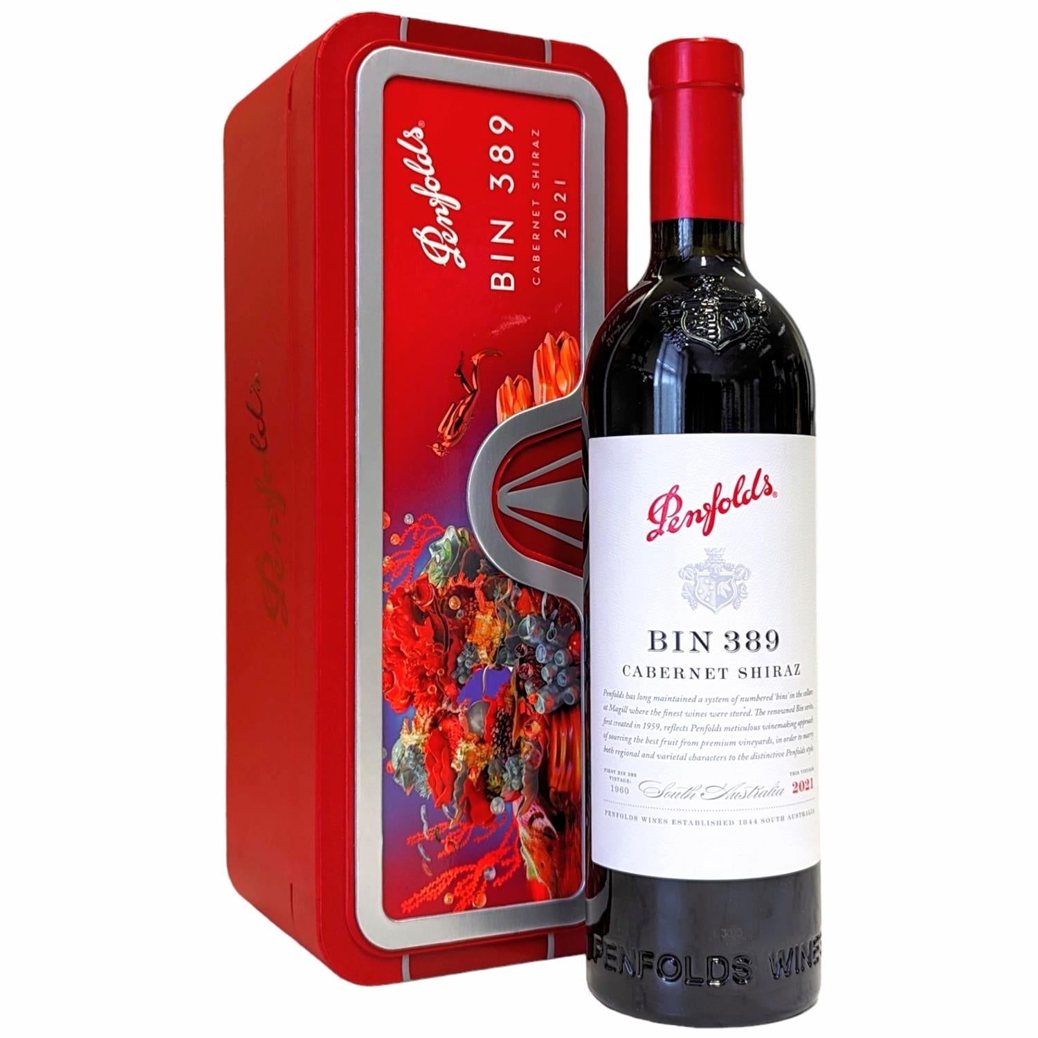 Penfolds Bin 389 Cabernet Shiraz 2021 In Limited Edition Gift Tin 75cl
