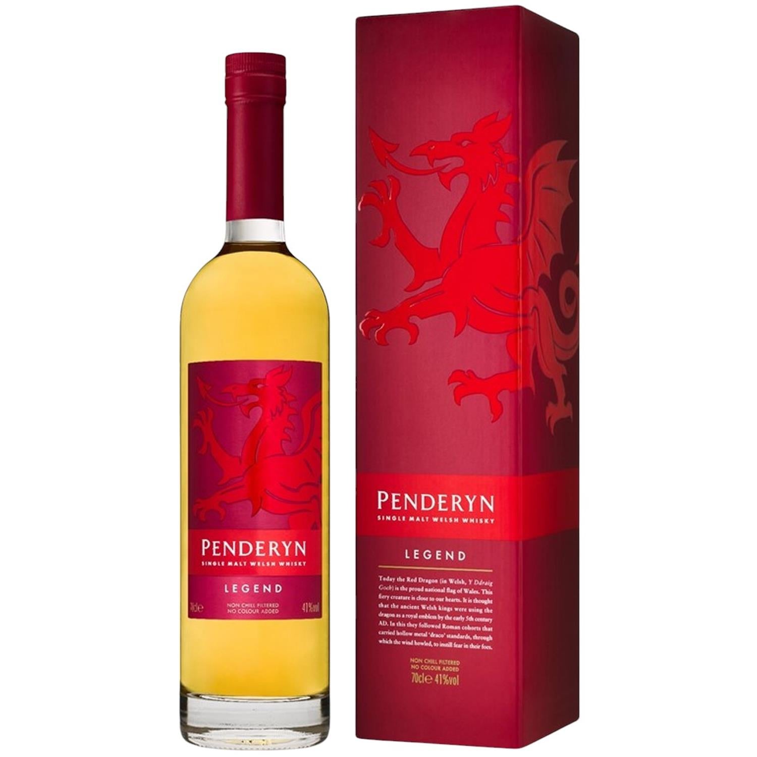 Penderyn Legend Single Malt Welsh Whisky 70cl - OLD BOTTLE DESIGN