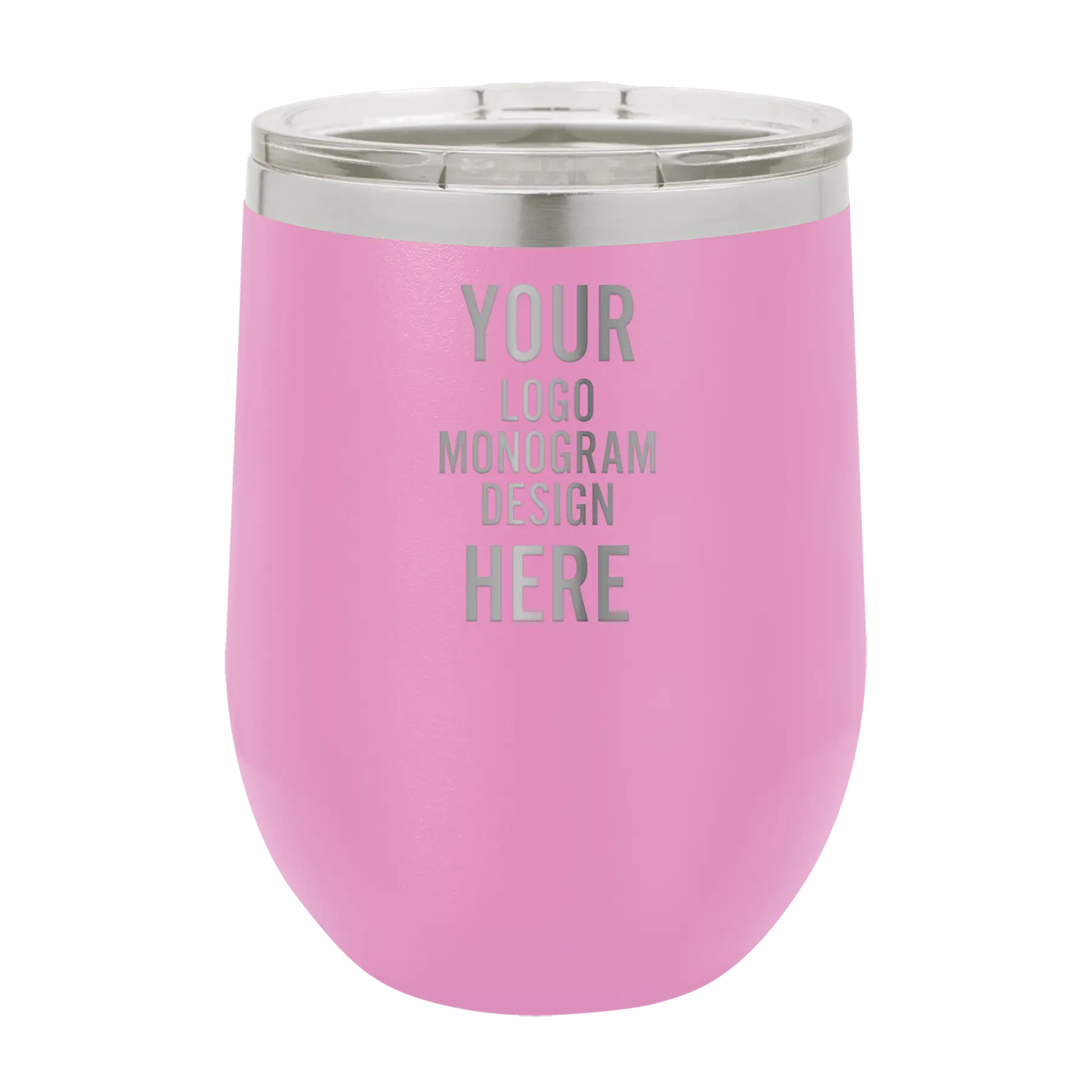 Personalized Polar Camel 12 oz Stemless Wine Tumbler - Light Purple