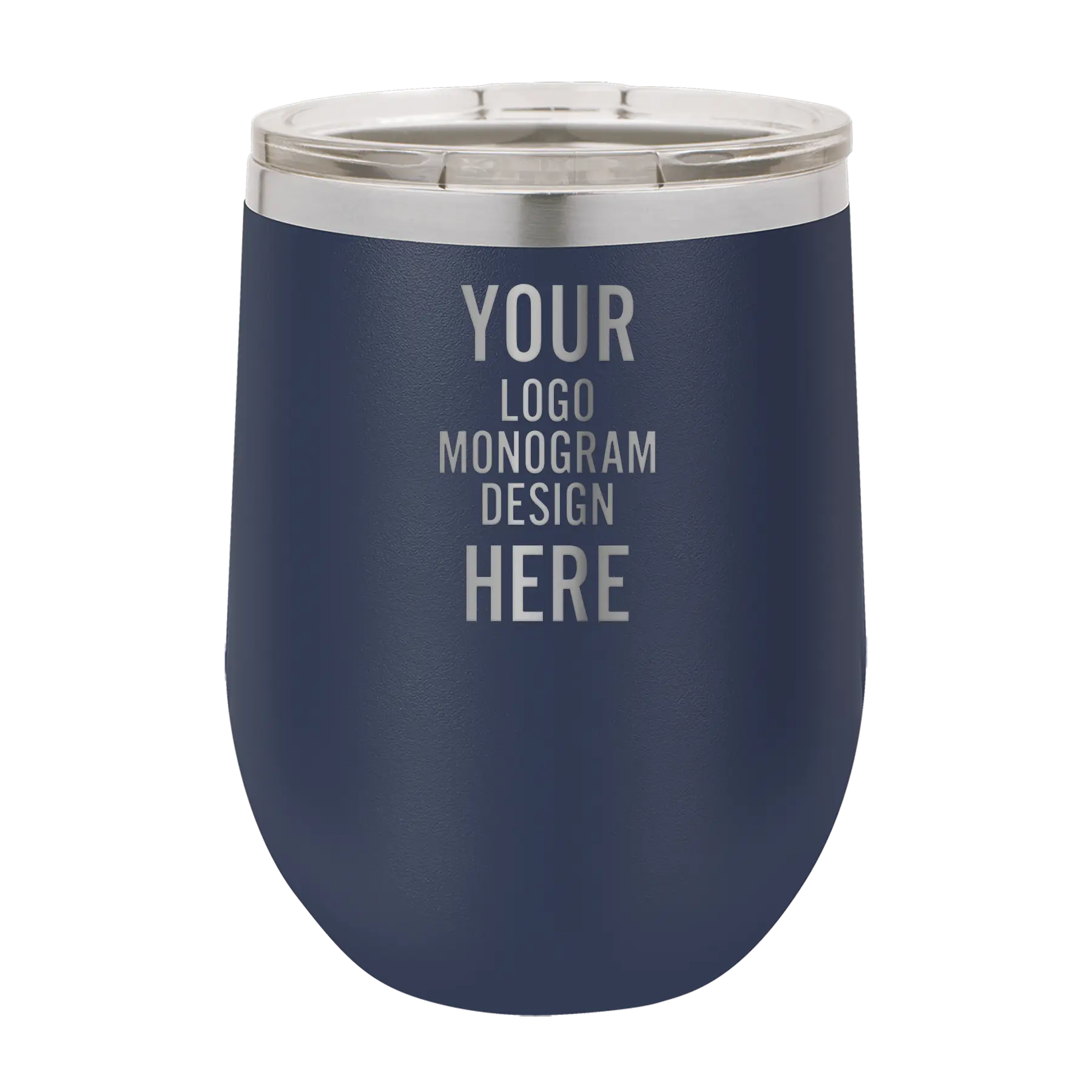 Personalized Polar Camel 12 oz Stemless Wine Tumbler - Navy