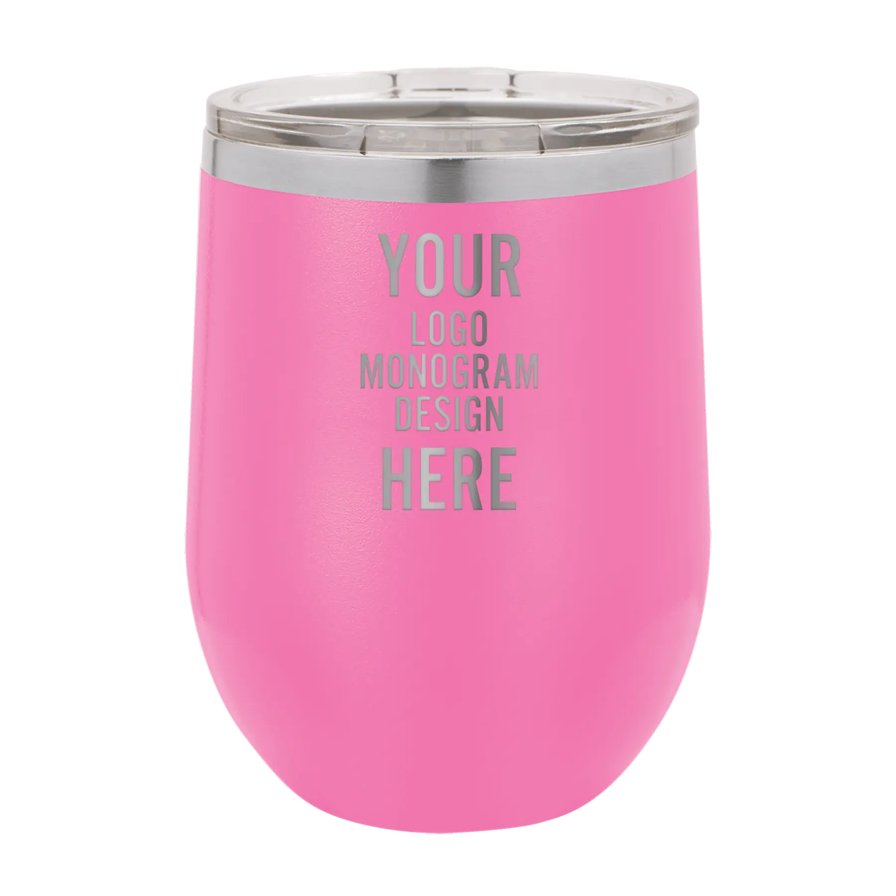 Personalized Polar Camel 12 oz Stemless Wine Tumbler - Pink