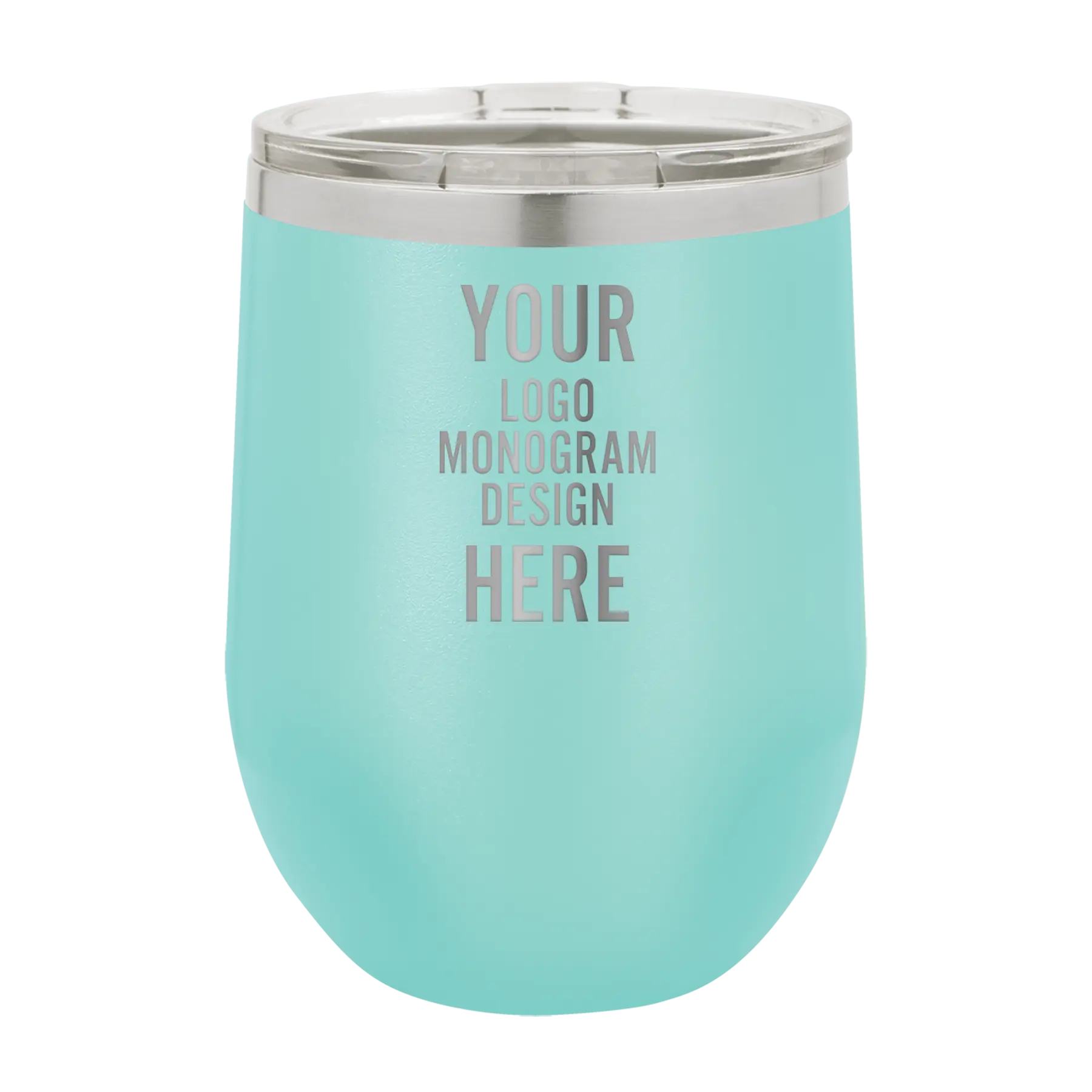 Personalized Polar Camel 12 oz Stemless Wine Tumbler - Teal