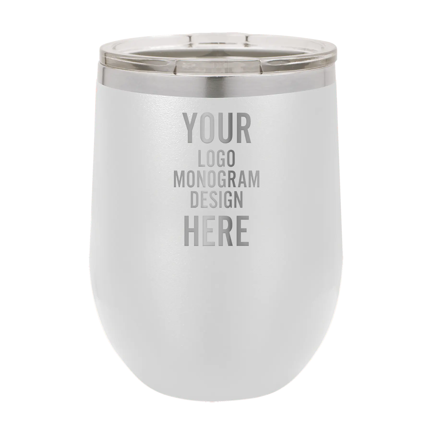 Personalized Polar Camel 12 oz Stemless Wine Tumbler - White
