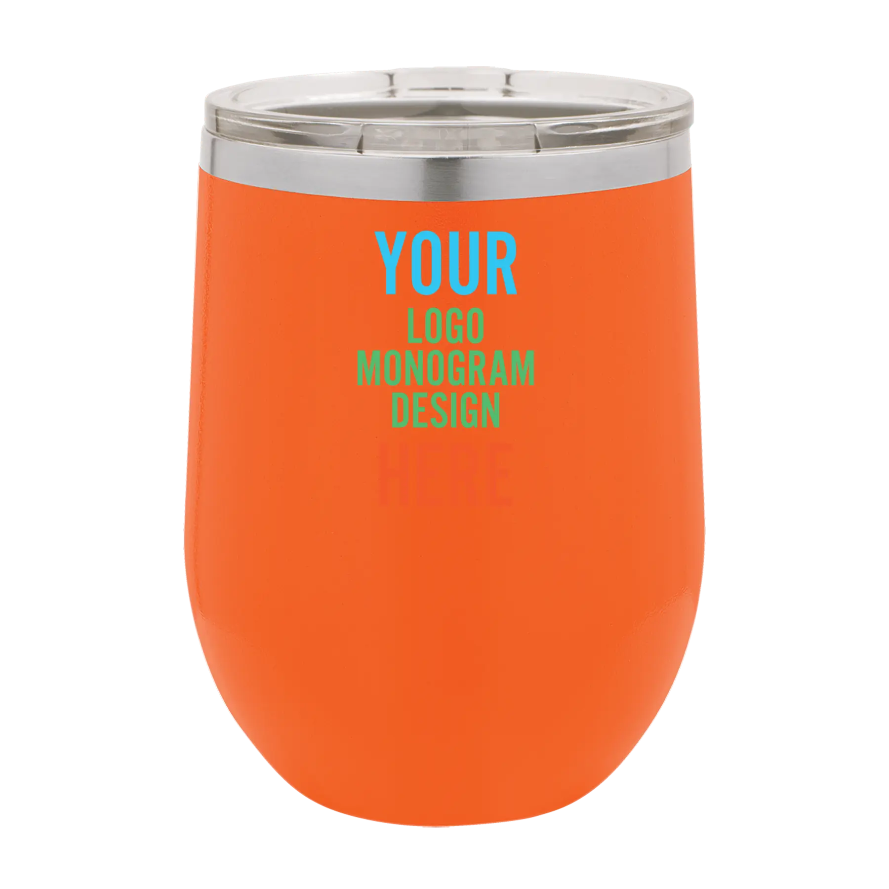 Personalized Polar Camel 12 oz Stemless Wine Tumbler - Orange