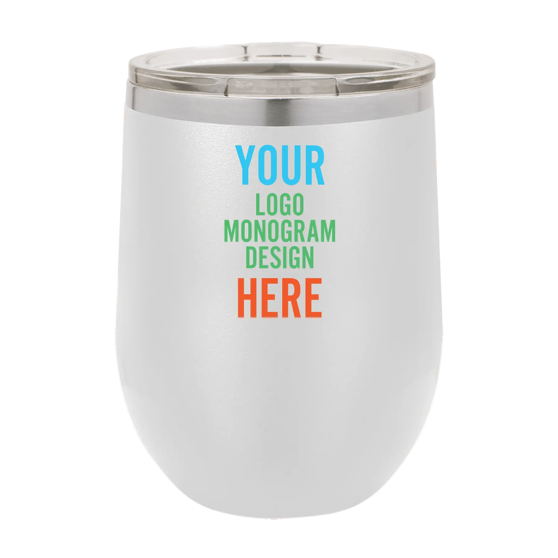 Personalized Polar Camel 12 oz Stemless Wine Tumbler - White