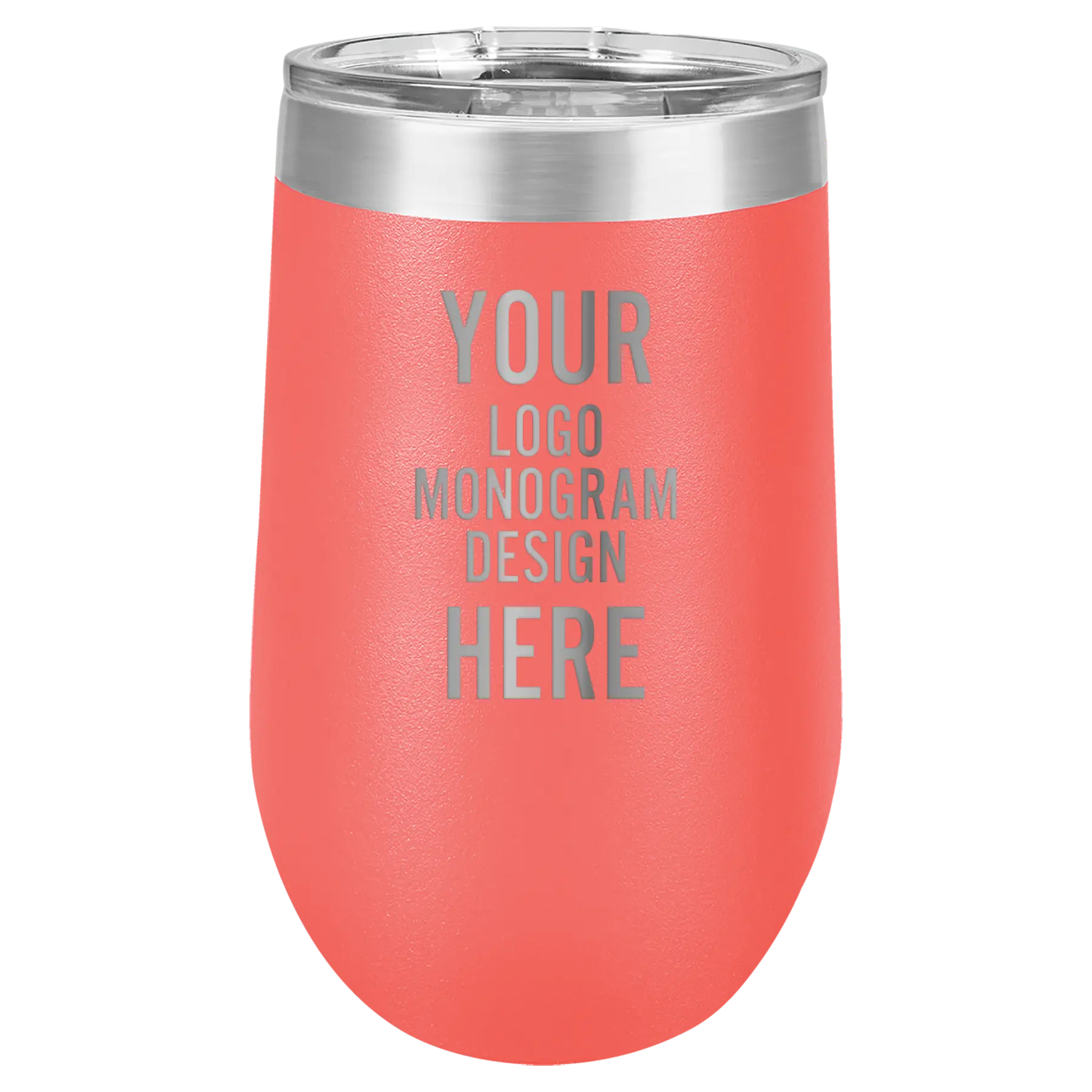 Personalized Polar Camel 16 oz Stemless Wine Tumbler - Coral