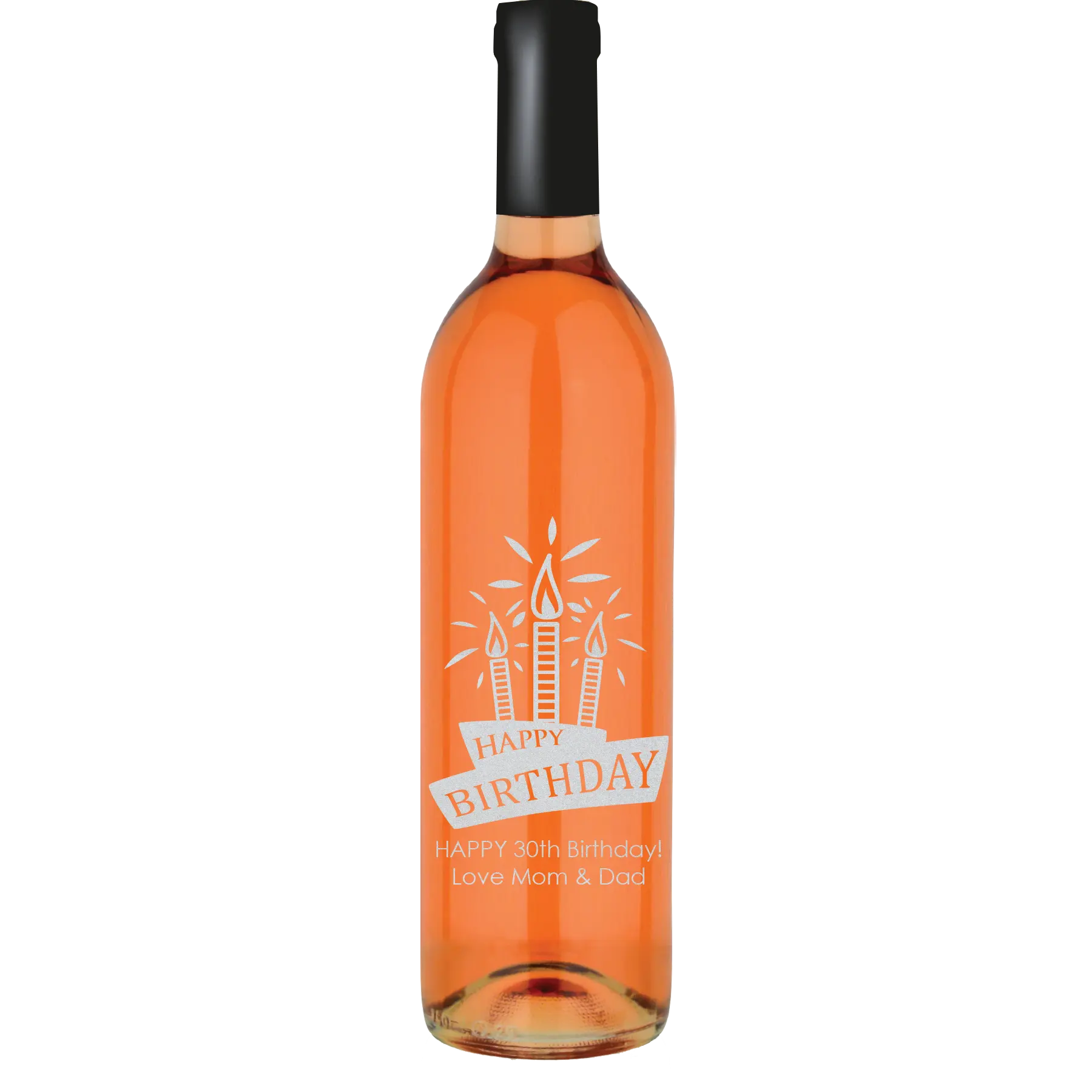 Happy Birthday Cake Custom Wine Bottle - White Zinfandel