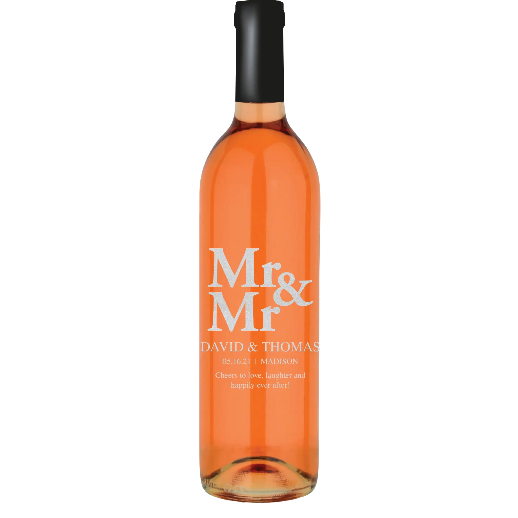 Mr & Mr Block Custom Wine Bottle - White Zinfandel