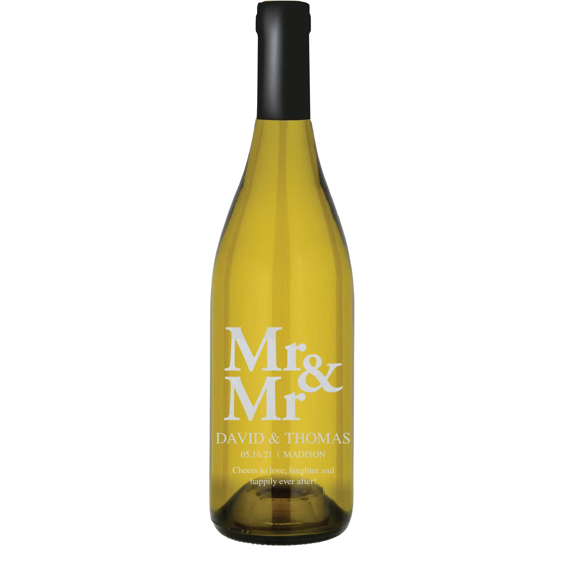Mr & Mr Block Custom Wine Bottle - Chardonnay