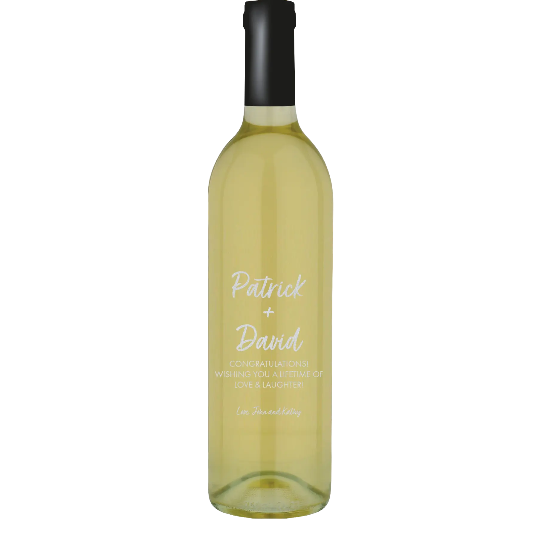 Handwritten Names Custom Wine Bottle - Symphony