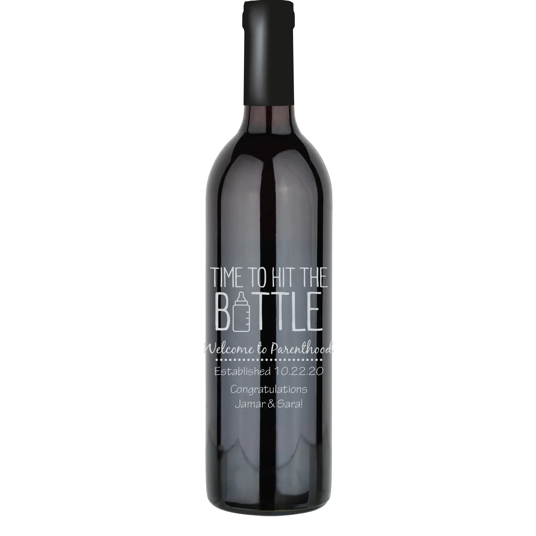 Time To Hit The Bottle - Welcome to Parenthood Custom Wine Bottle - Cabernet Sauvignon