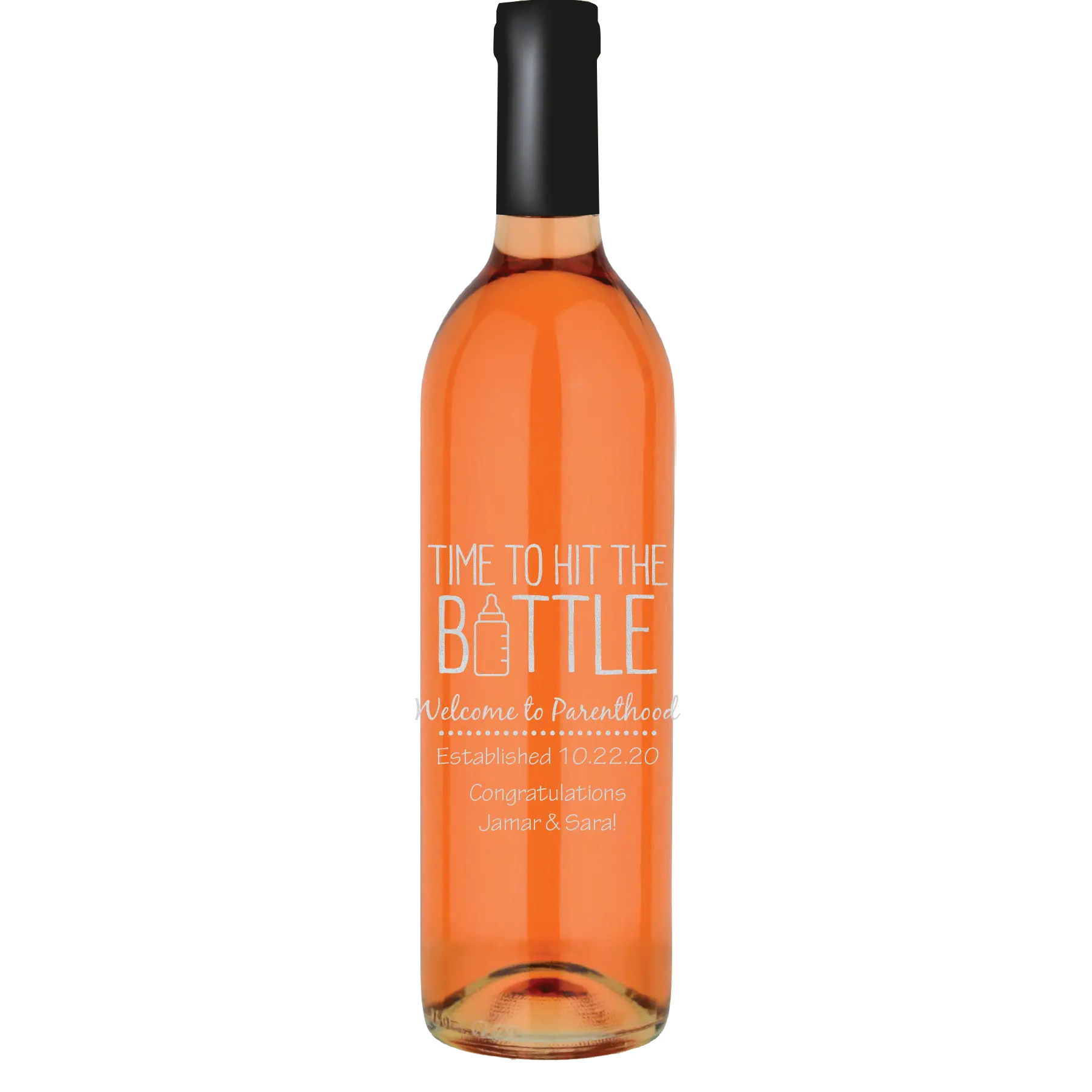 Time To Hit The Bottle - Welcome to Parenthood Custom Wine Bottle - White Zinfandel