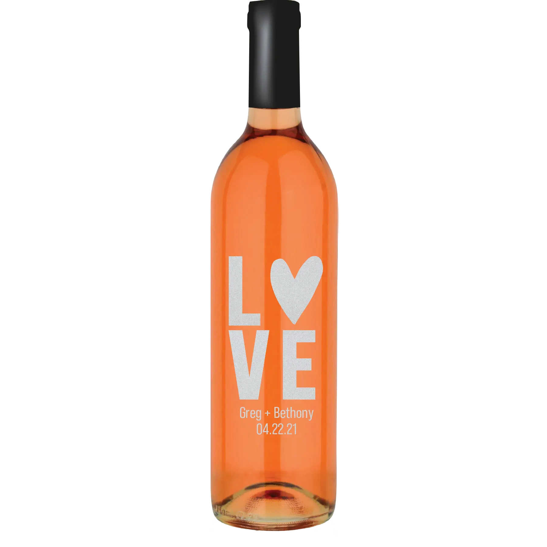 Heart Love Custom Wine Bottle - White Zinfandel