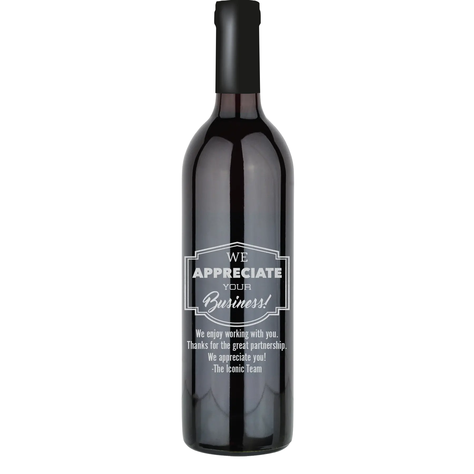 We Appreciate Your Business Sign Custom Wine Bottle - Cabernet Sauvignon
