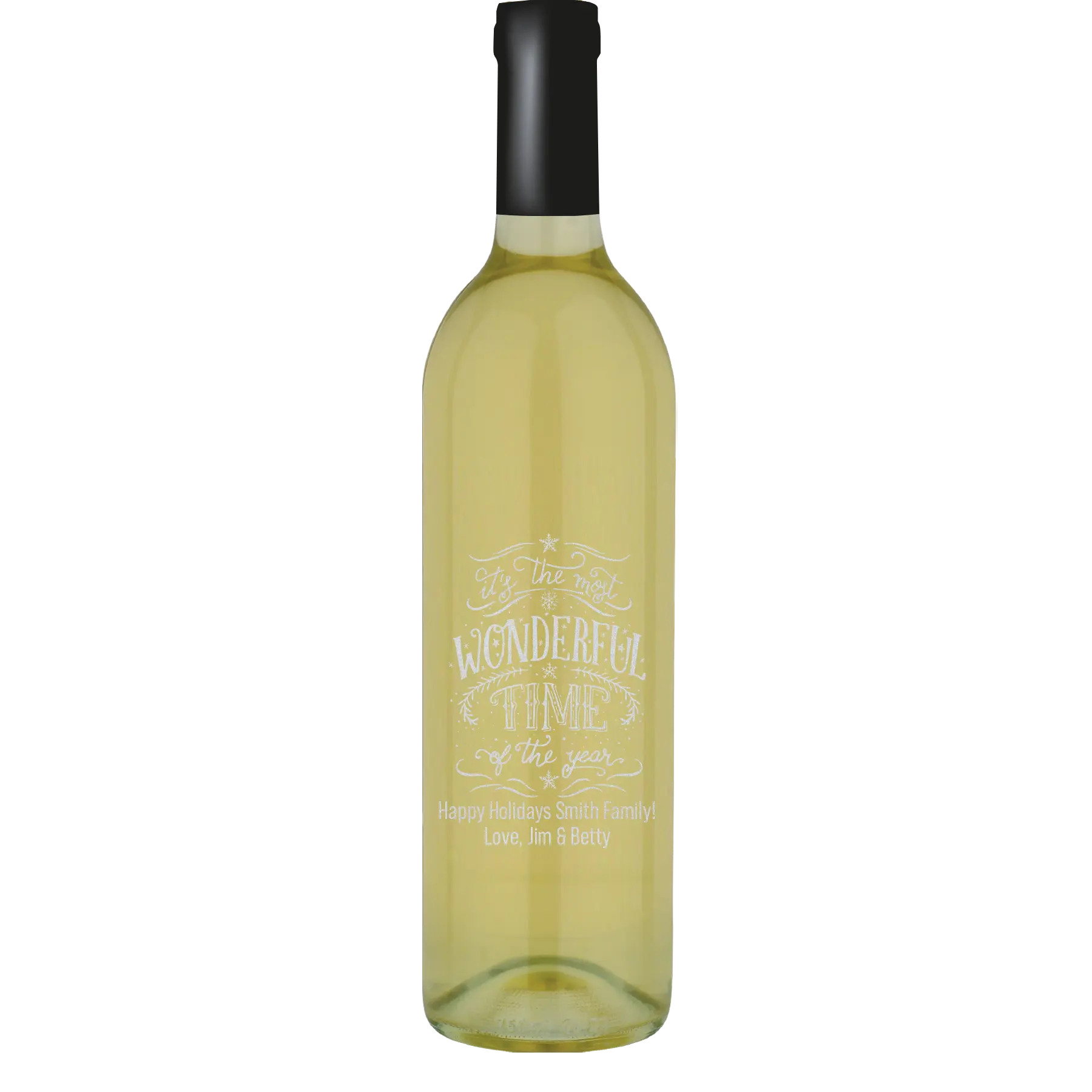 It's The Most Wonderful Time of the Year Custom Wine Bottle - Symphony