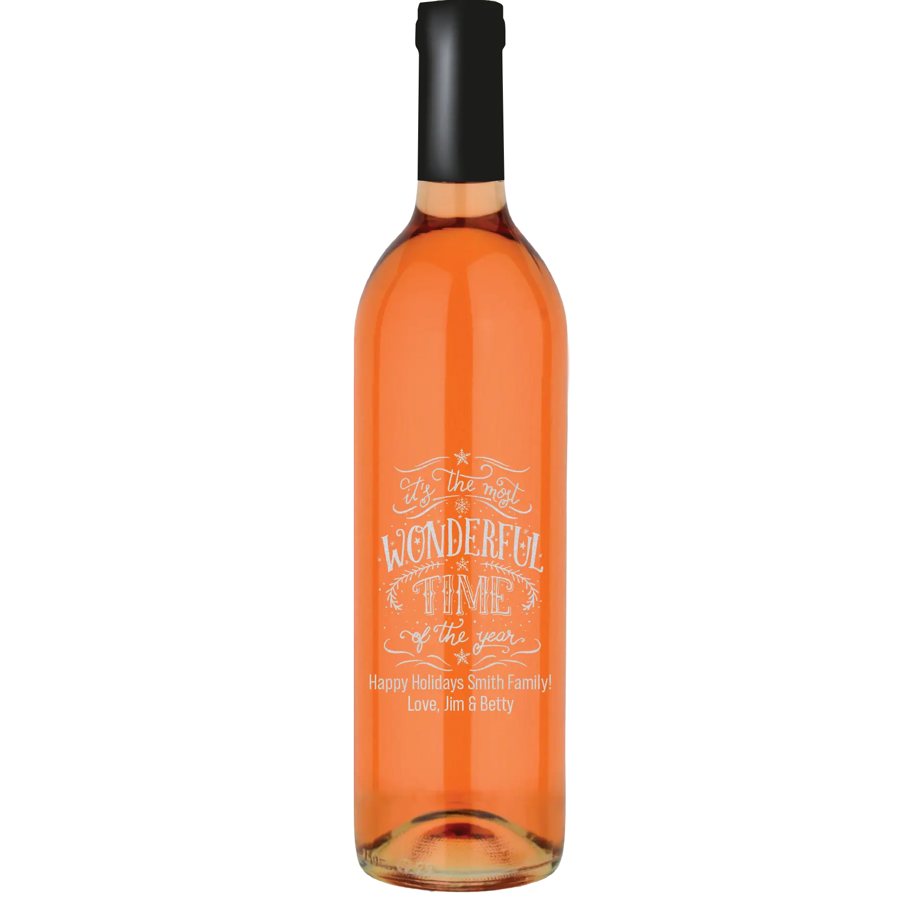 It's The Most Wonderful Time of the Year Custom Wine Bottle - White Zinfandel