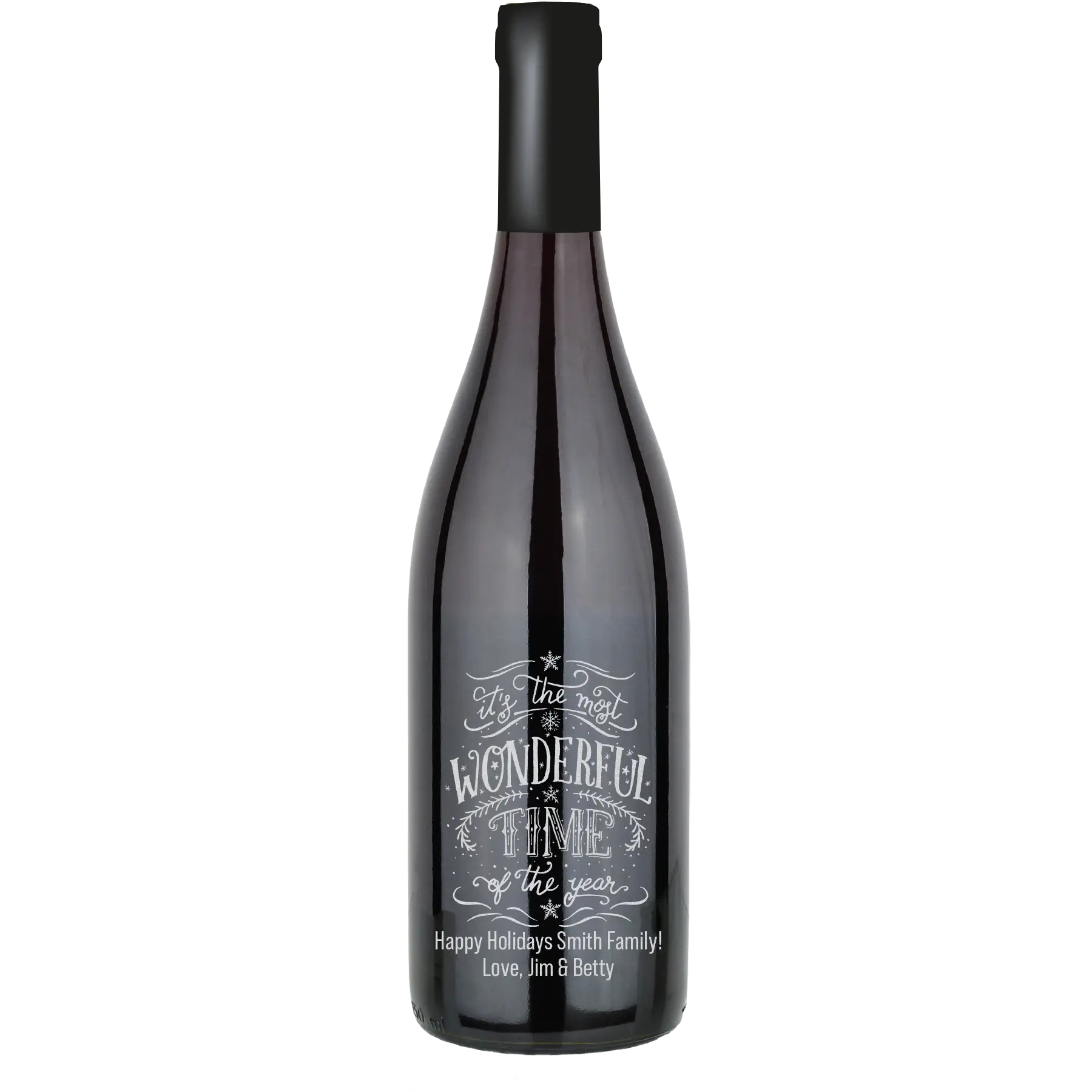 It's The Most Wonderful Time of the Year Custom Wine Bottle - Pinot Noir
