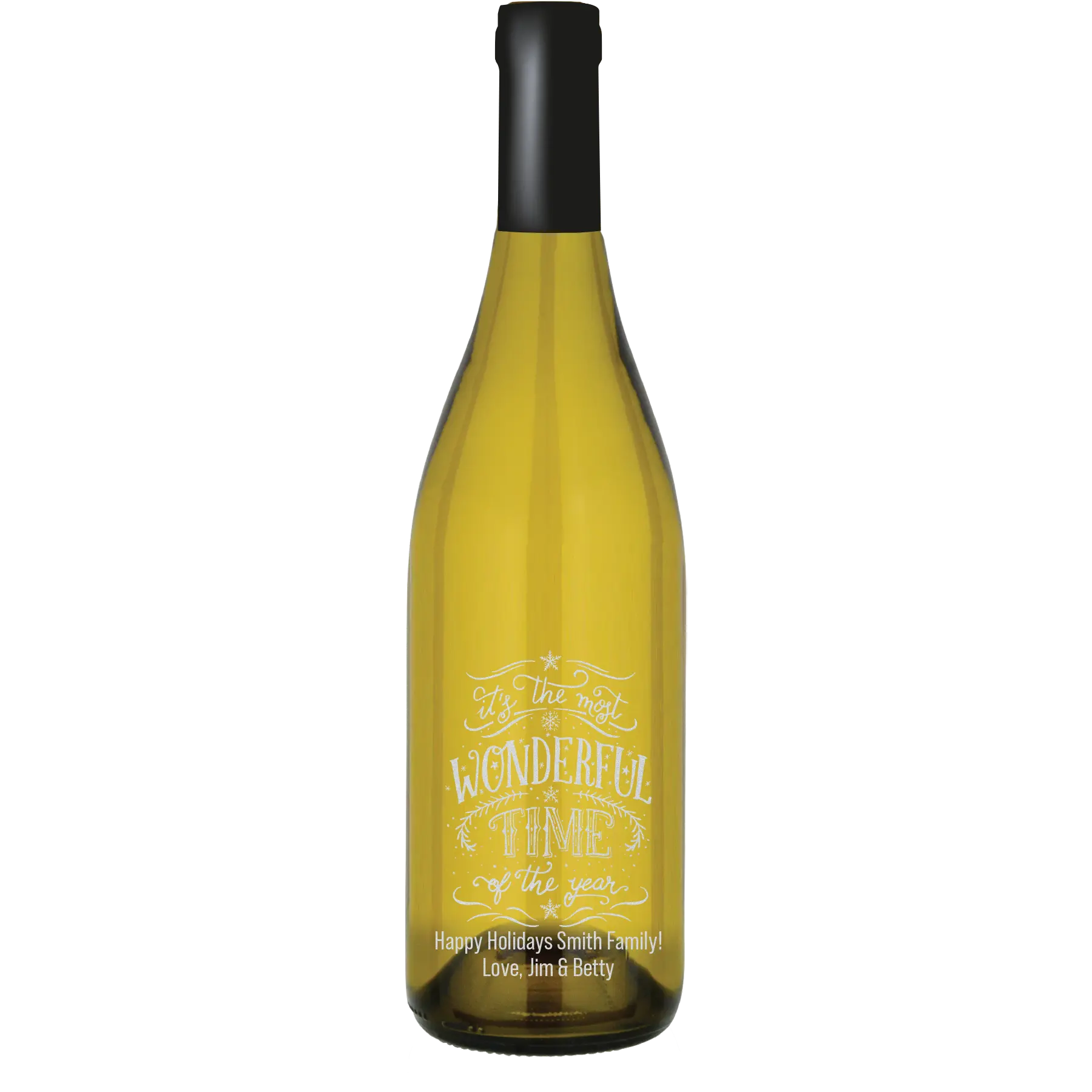 It's The Most Wonderful Time of the Year Custom Wine Bottle - Chardonnay