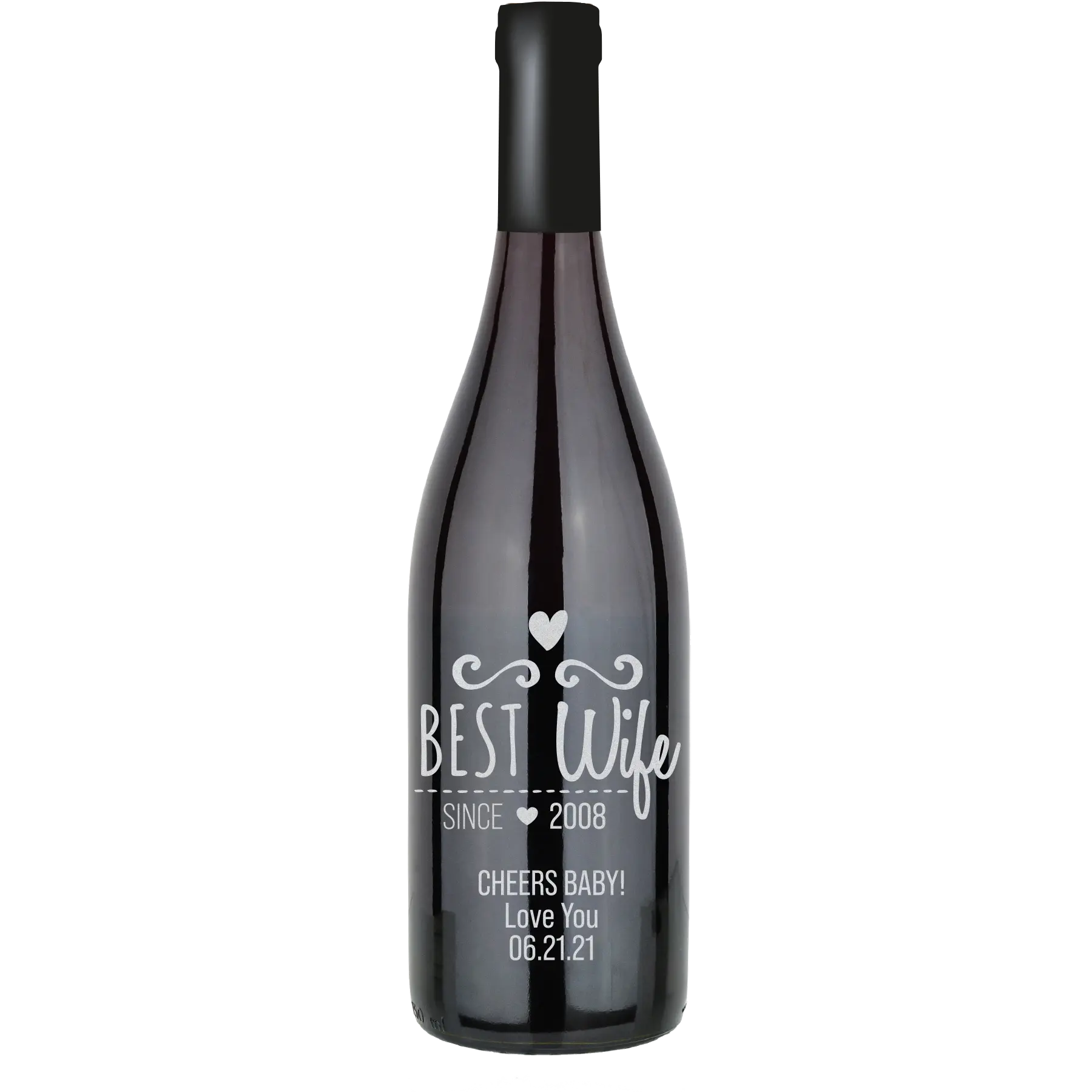 Best Wife Since Custom Wine Bottle - Pinot Noir