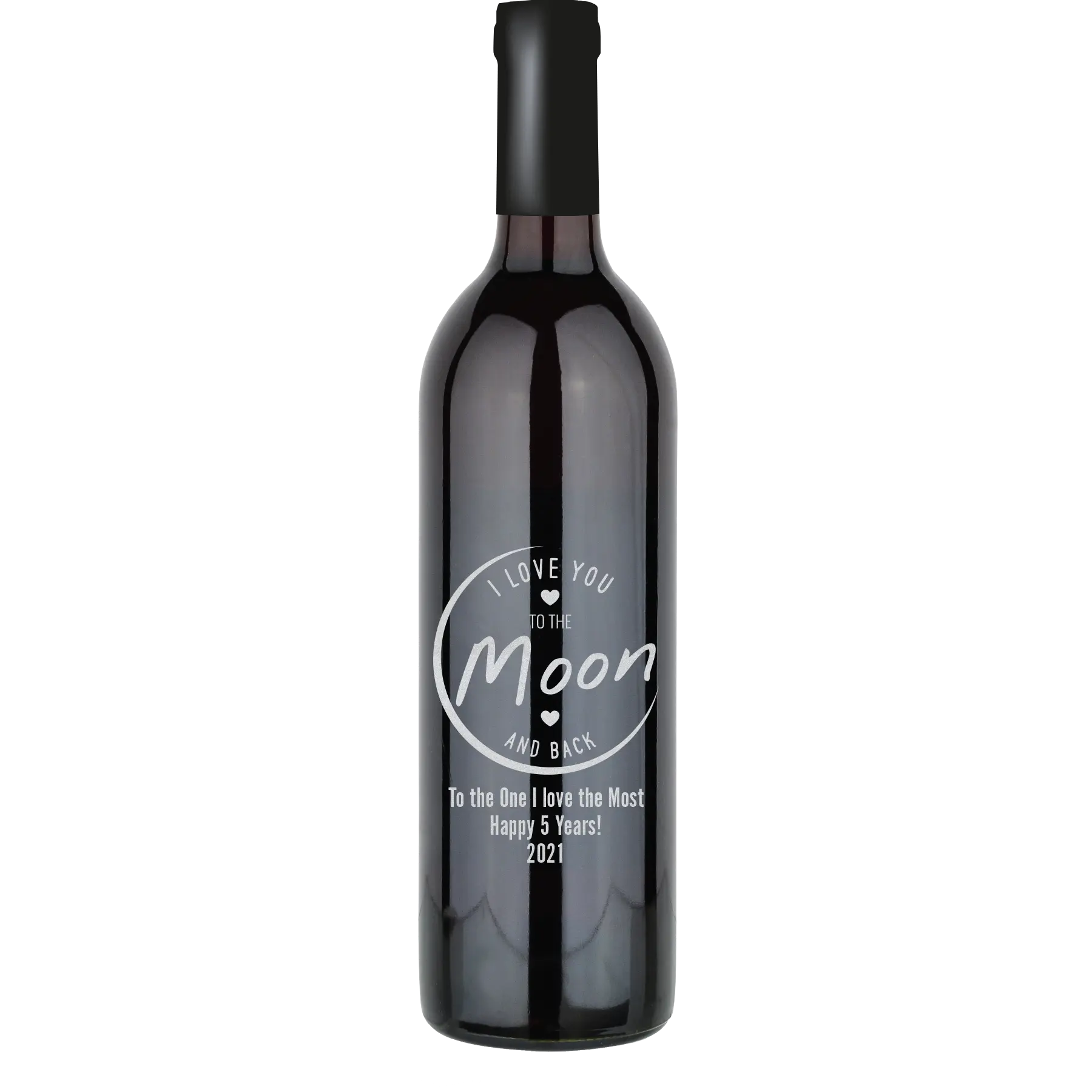 Love You to the Moon and Back Custom Wine Bottle - Cabernet Sauvignon