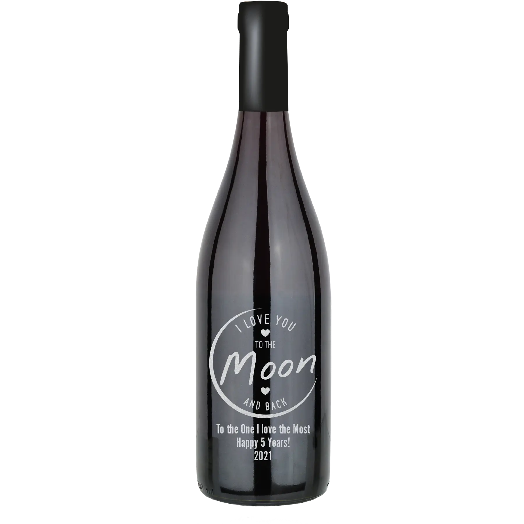 Love You to the Moon and Back Custom Wine Bottle - Pinot Noir