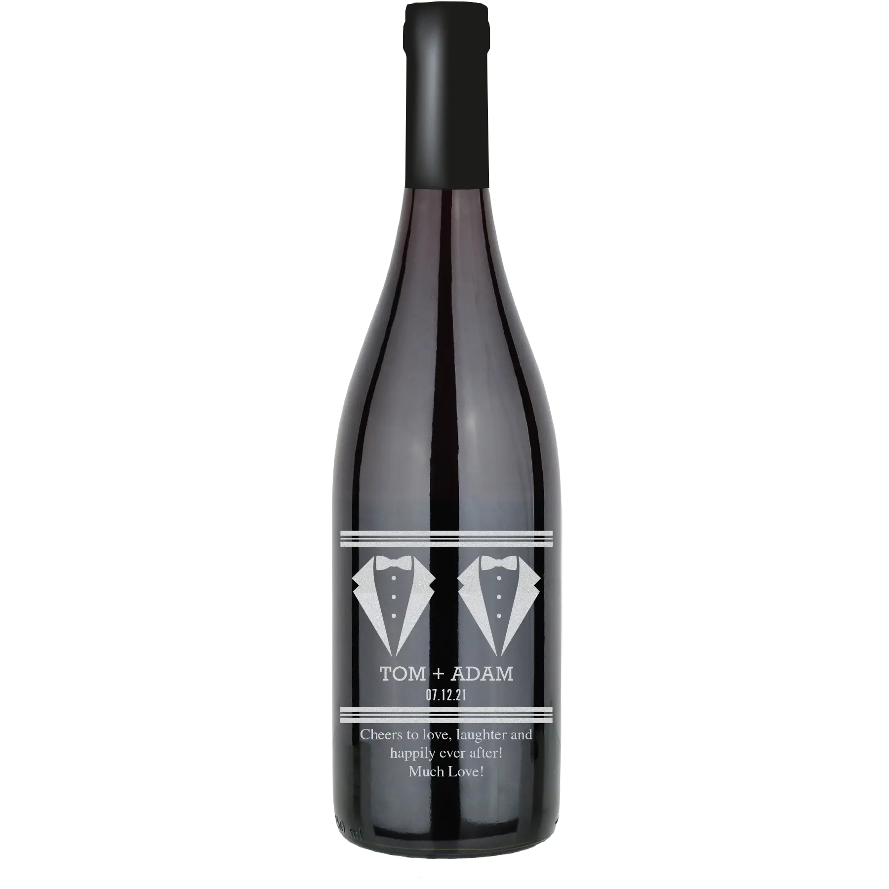 Two Tuxs Custom Wine Bottle - Syrah