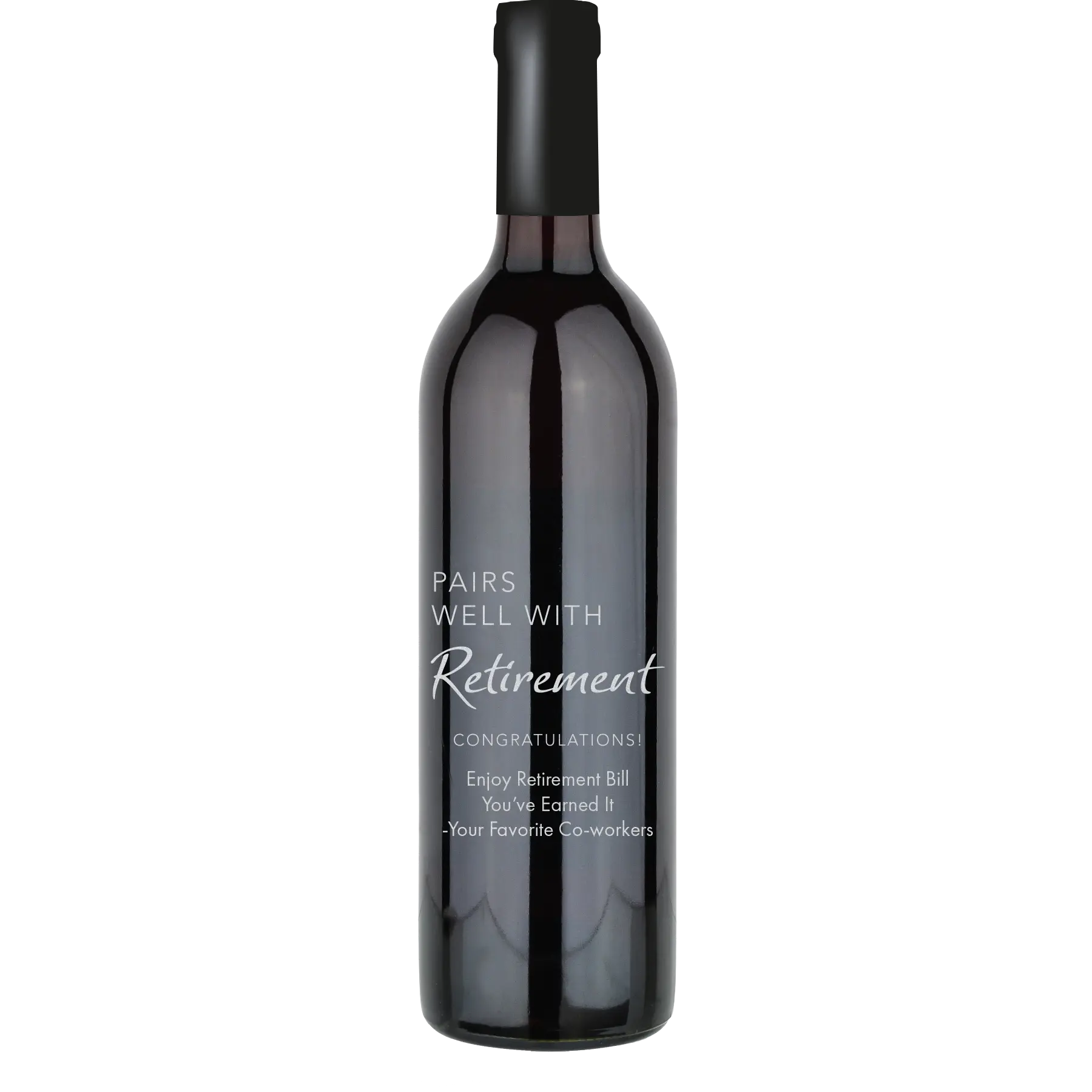 Pairs Well with Retirement Custom Wine Bottle - Cabernet Sauvignon