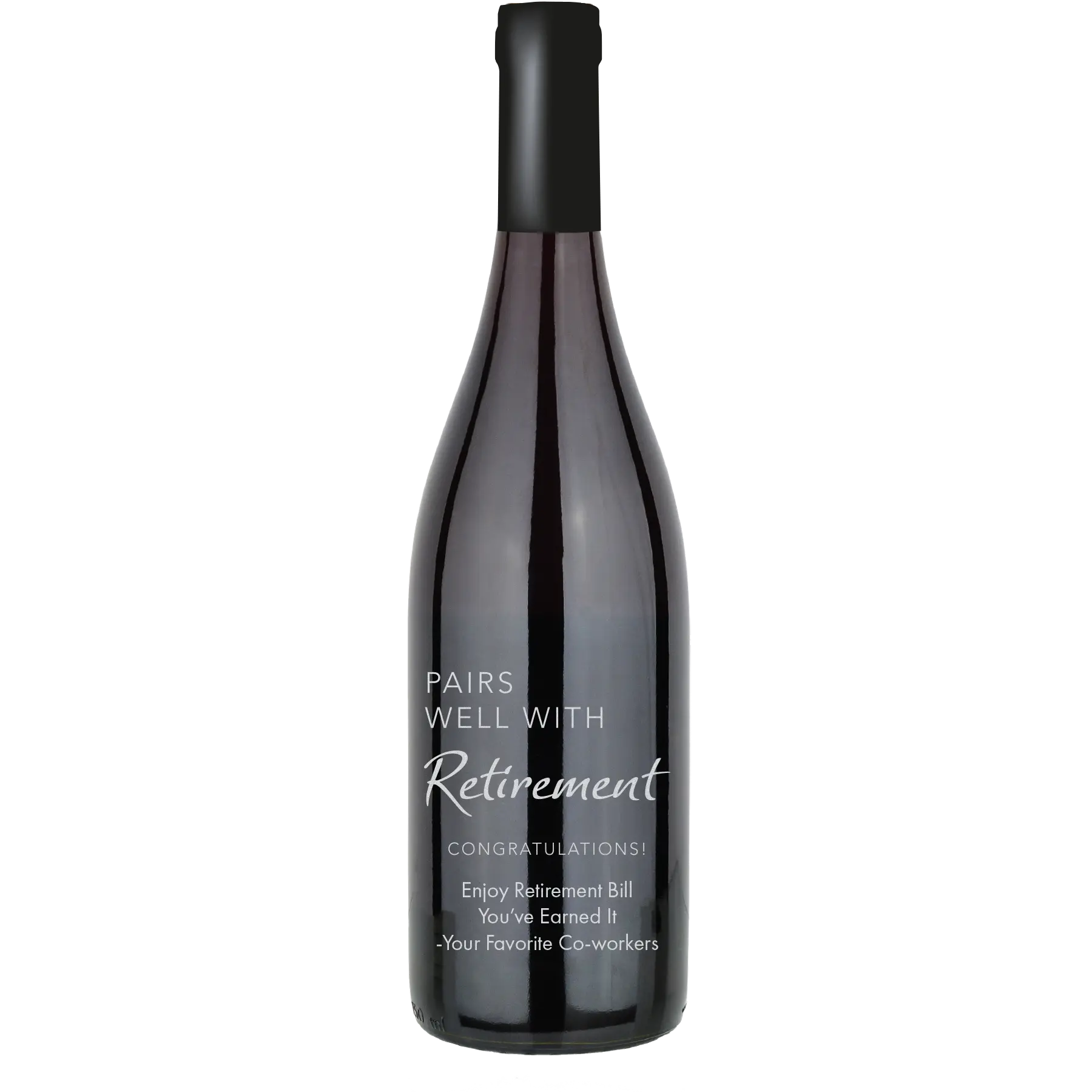 Pairs Well with Retirement Custom Wine Bottle - Syrah