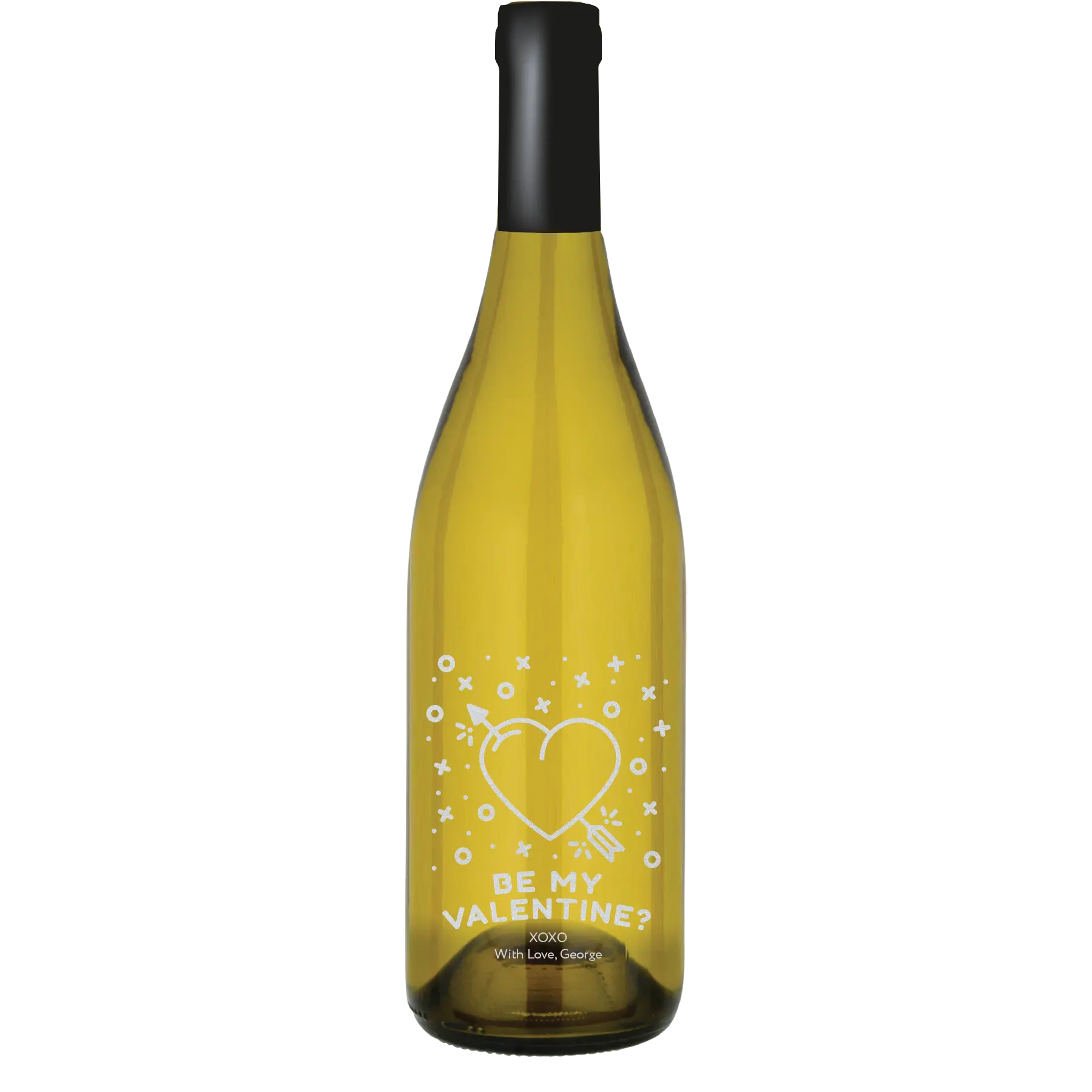 Be My Valentine Custom Wine Bottle - Chardonnay