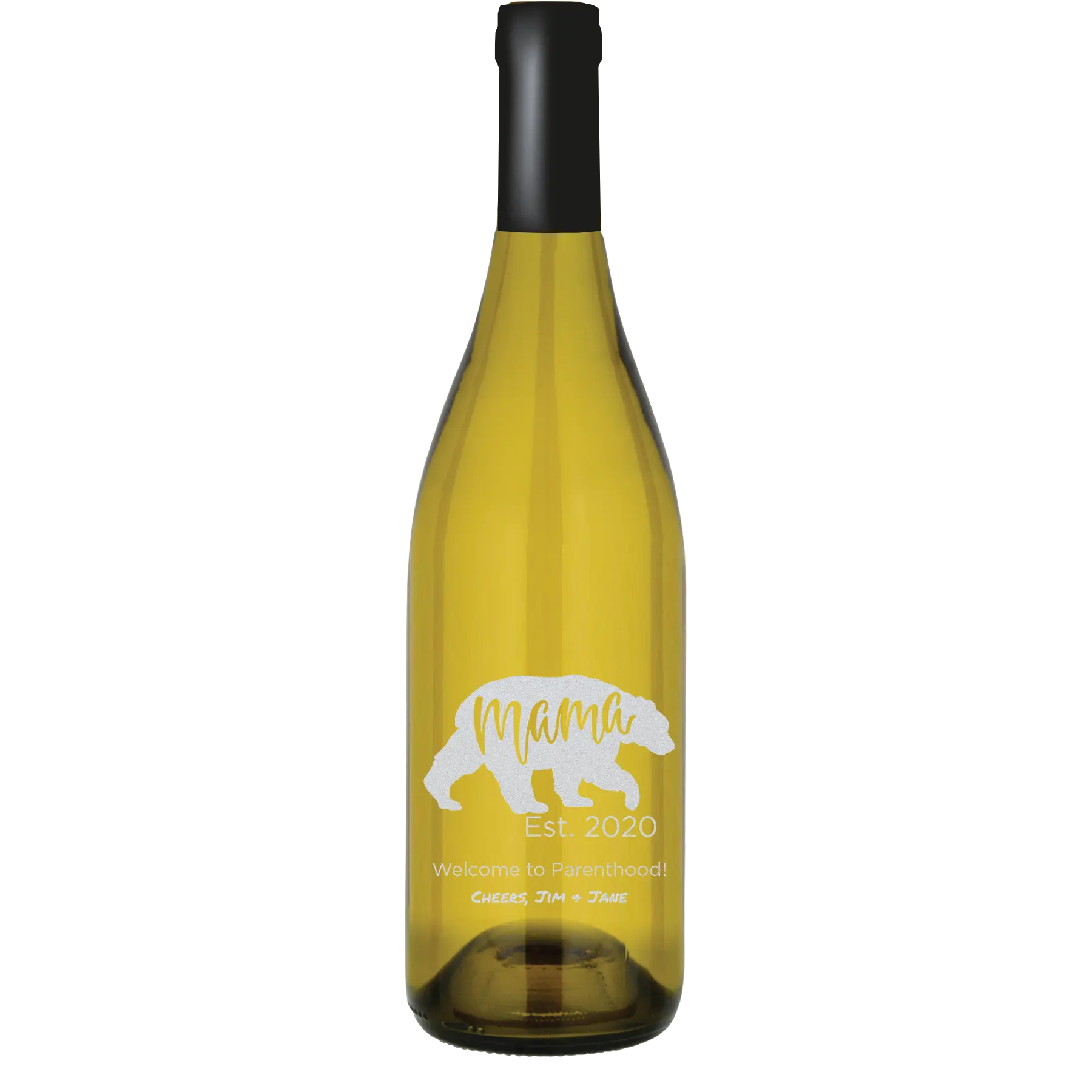Mama Bear Est Custom Wine Bottle - Chardonnay