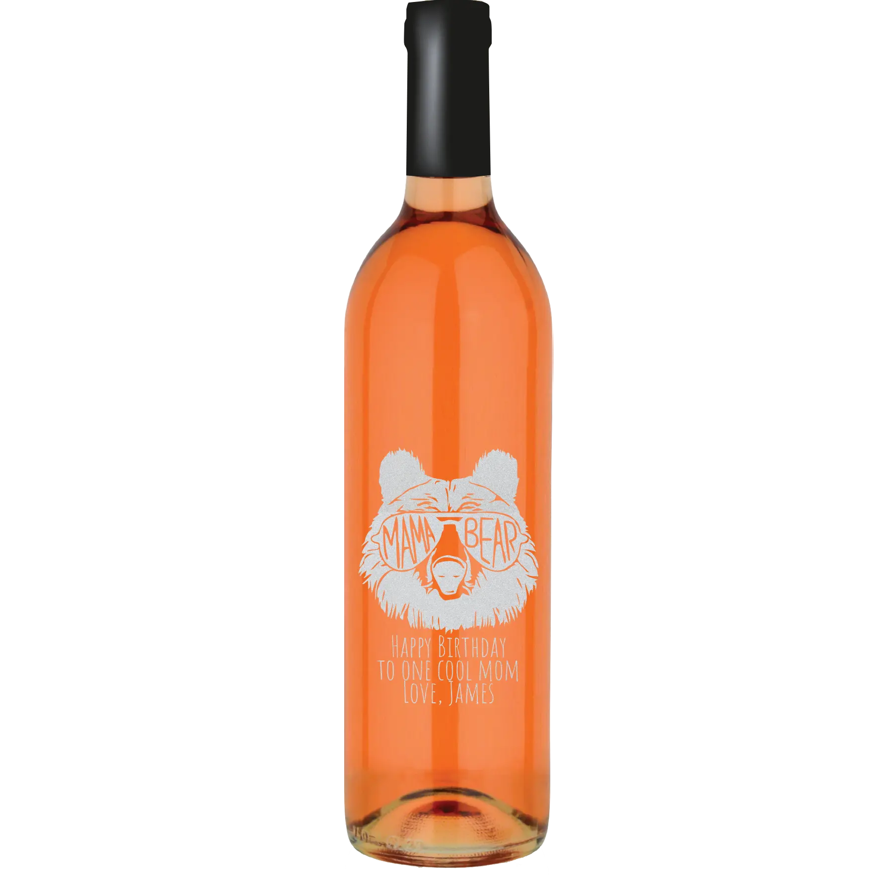 Mama Bear Sunglasses Custom Wine Bottle - White Zinfandel