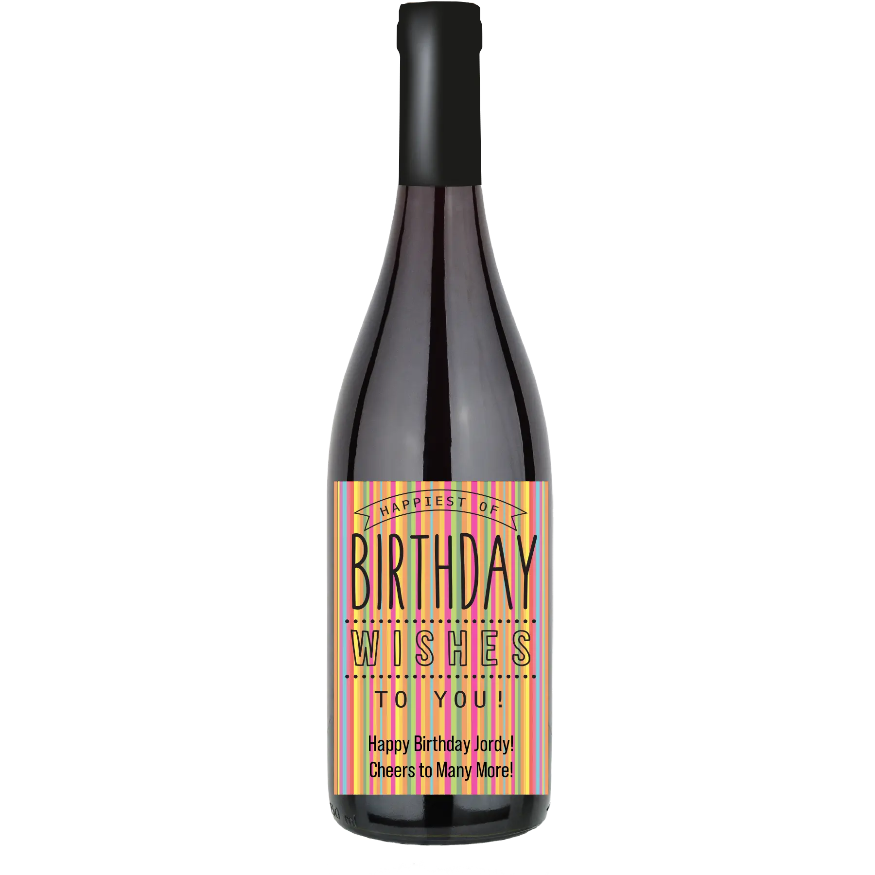 Birthday Stripes Custom Wine Bottle - Pinot Noir