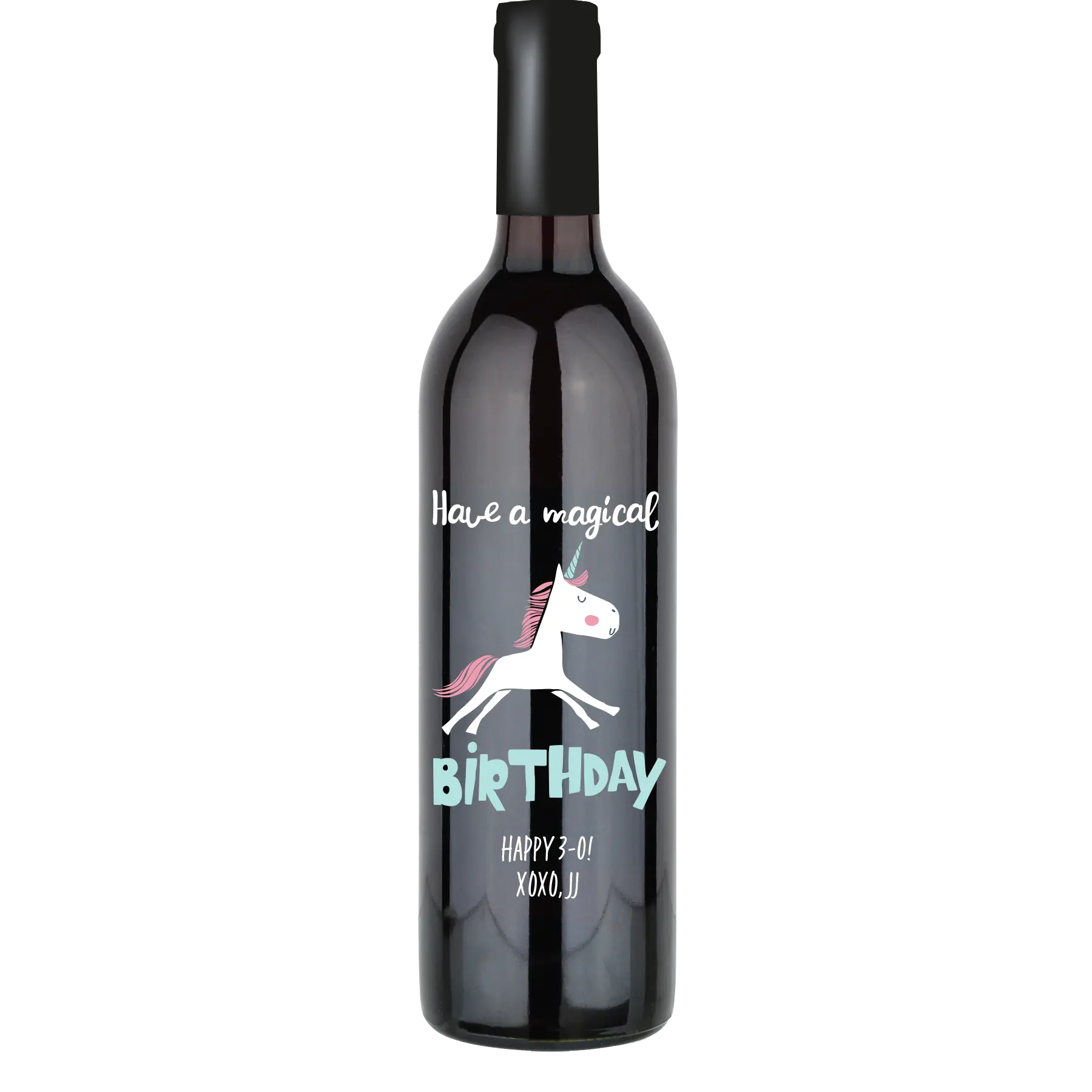 Magical Birthday Unicorn Custom Wine Bottle - Cabernet Sauvignon
